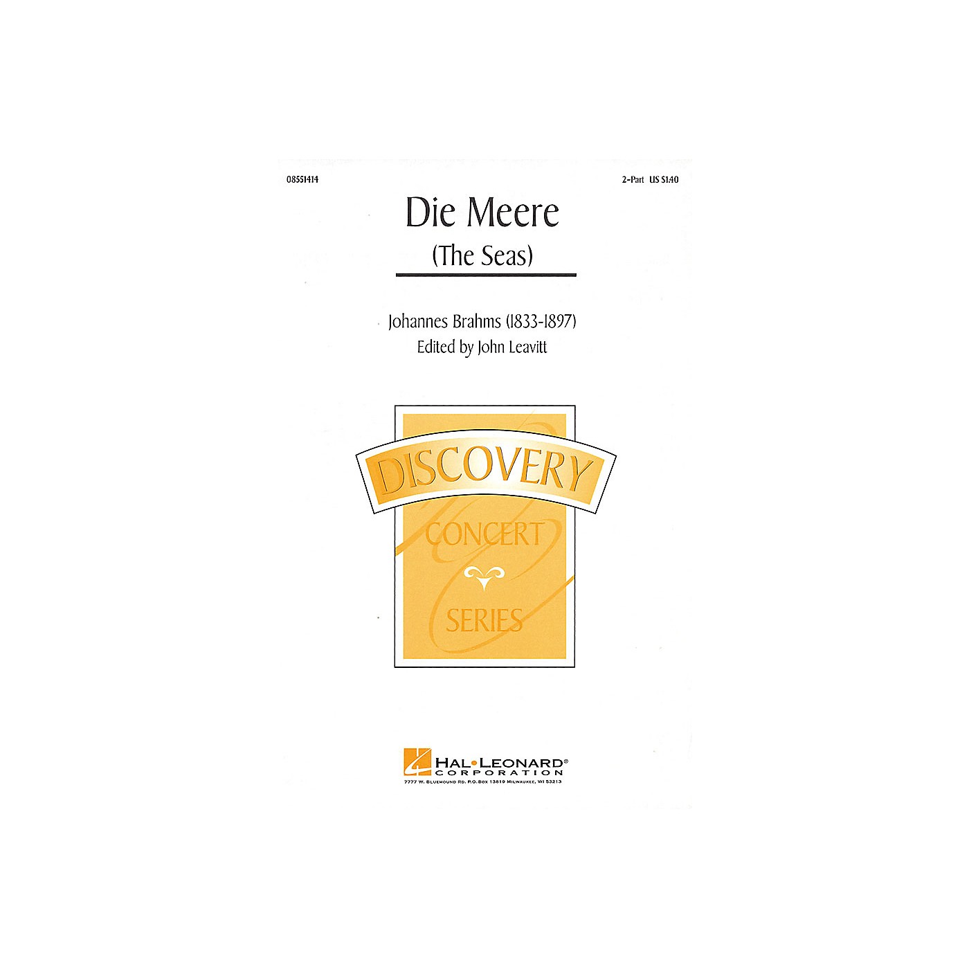 Hal Leonard Die Meere (The Seas) 2-Part arranged by John Leavitt thumbnail