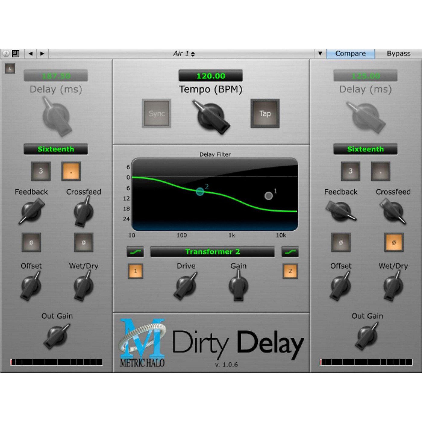 METRIC HALO Dirty Delay for AAX/AU/VST - Software Download (Win/Mac, Native Only) thumbnail