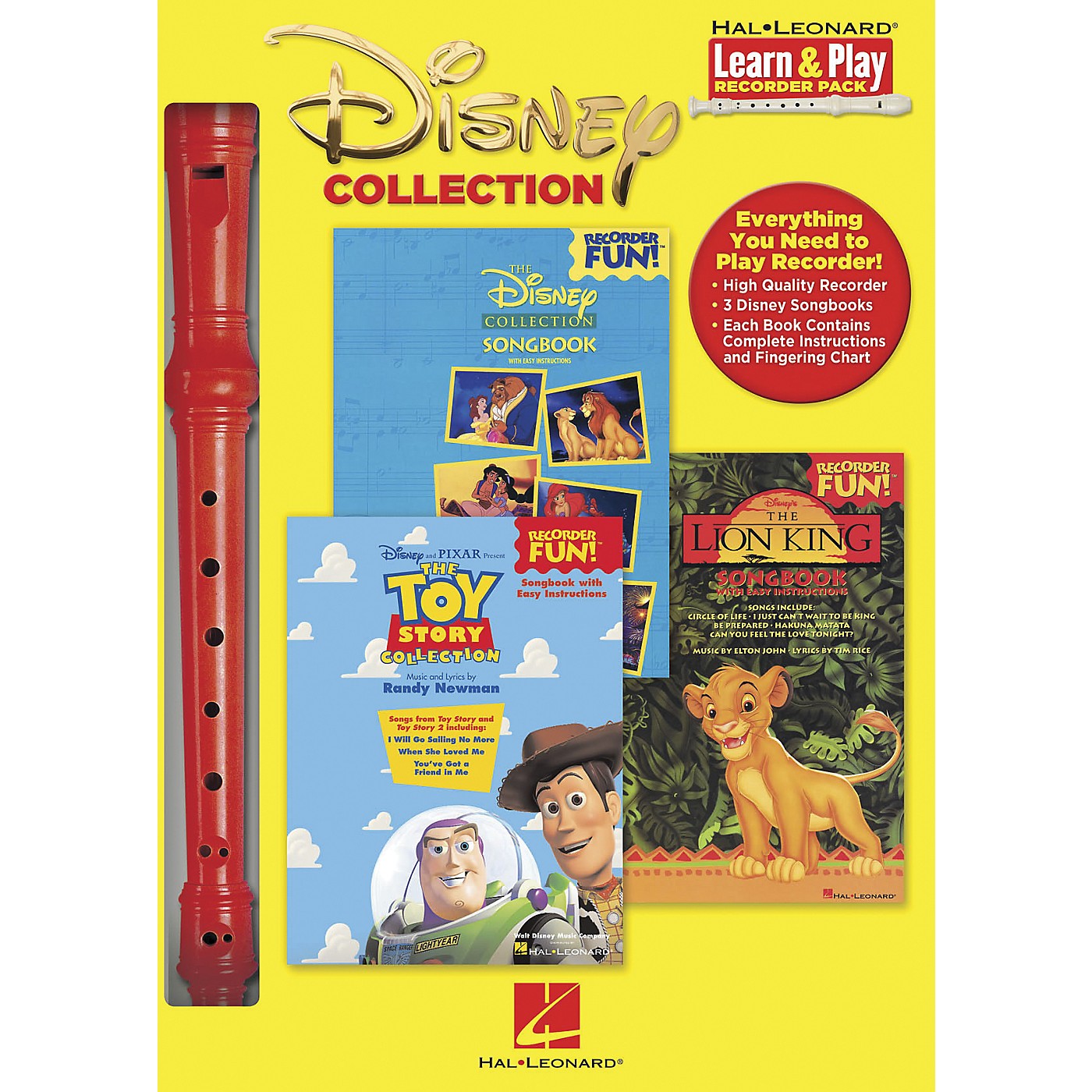 Hal Leonard Disney Collection Learn & Play Recorder 3-Book & Recorder Pack thumbnail