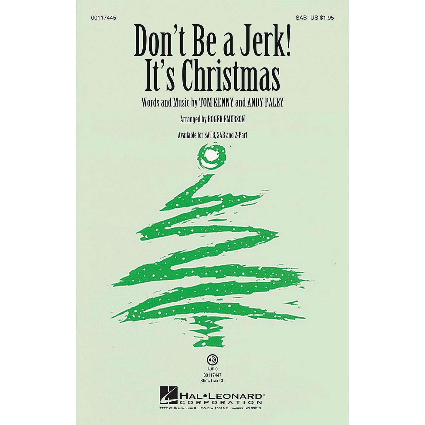 Hal Leonard Don't Be a Jerk (It's Christmas) 3-Part Mixed by SpongeBob SquarePants arranged by Roger Emerson thumbnail