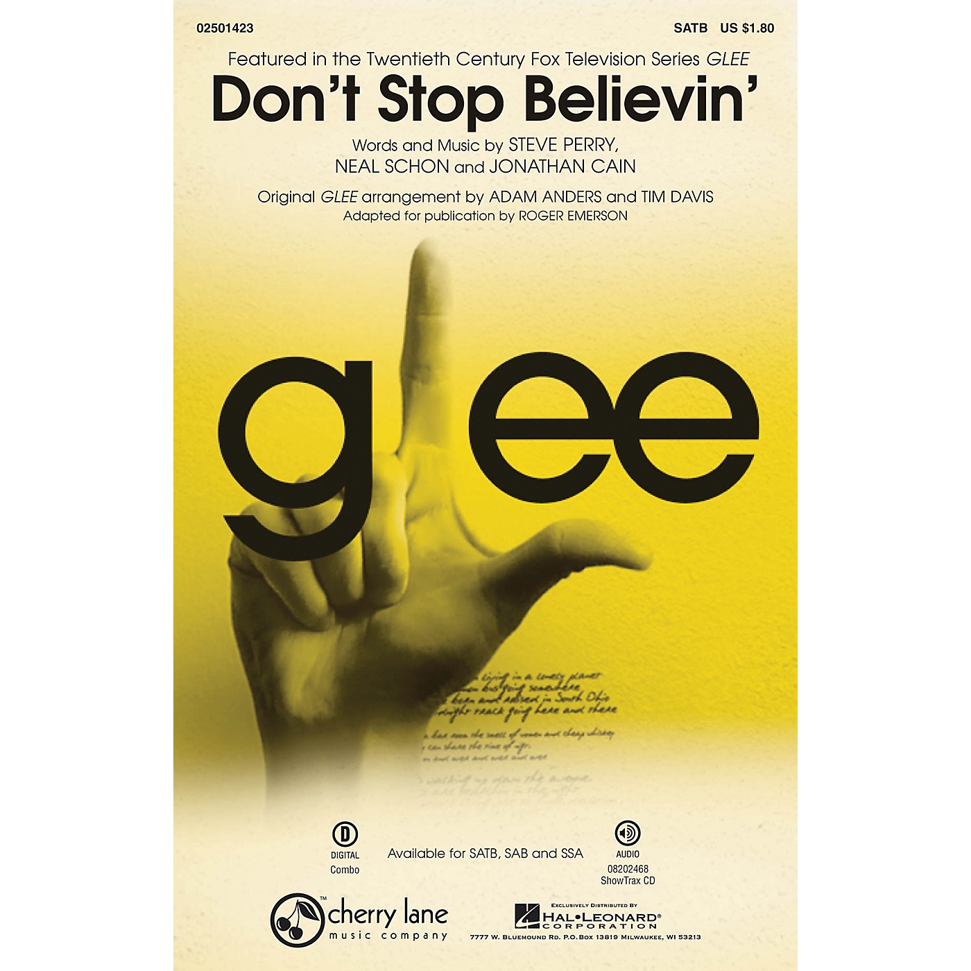 Cherry Lane Don't Stop Believin' (Featured In The Fox TV Series Glee) SATB thumbnail