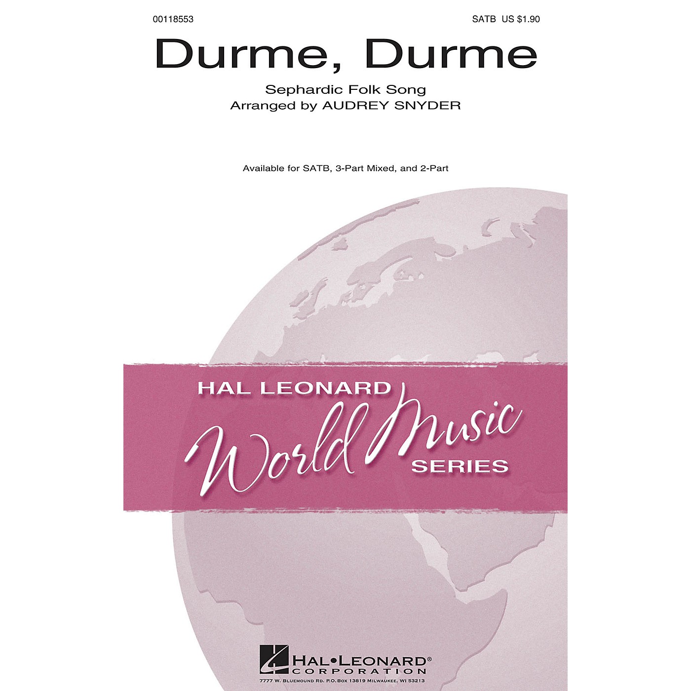 Hal Leonard Durme, Durme 2-Part Arranged by Audrey Snyder thumbnail