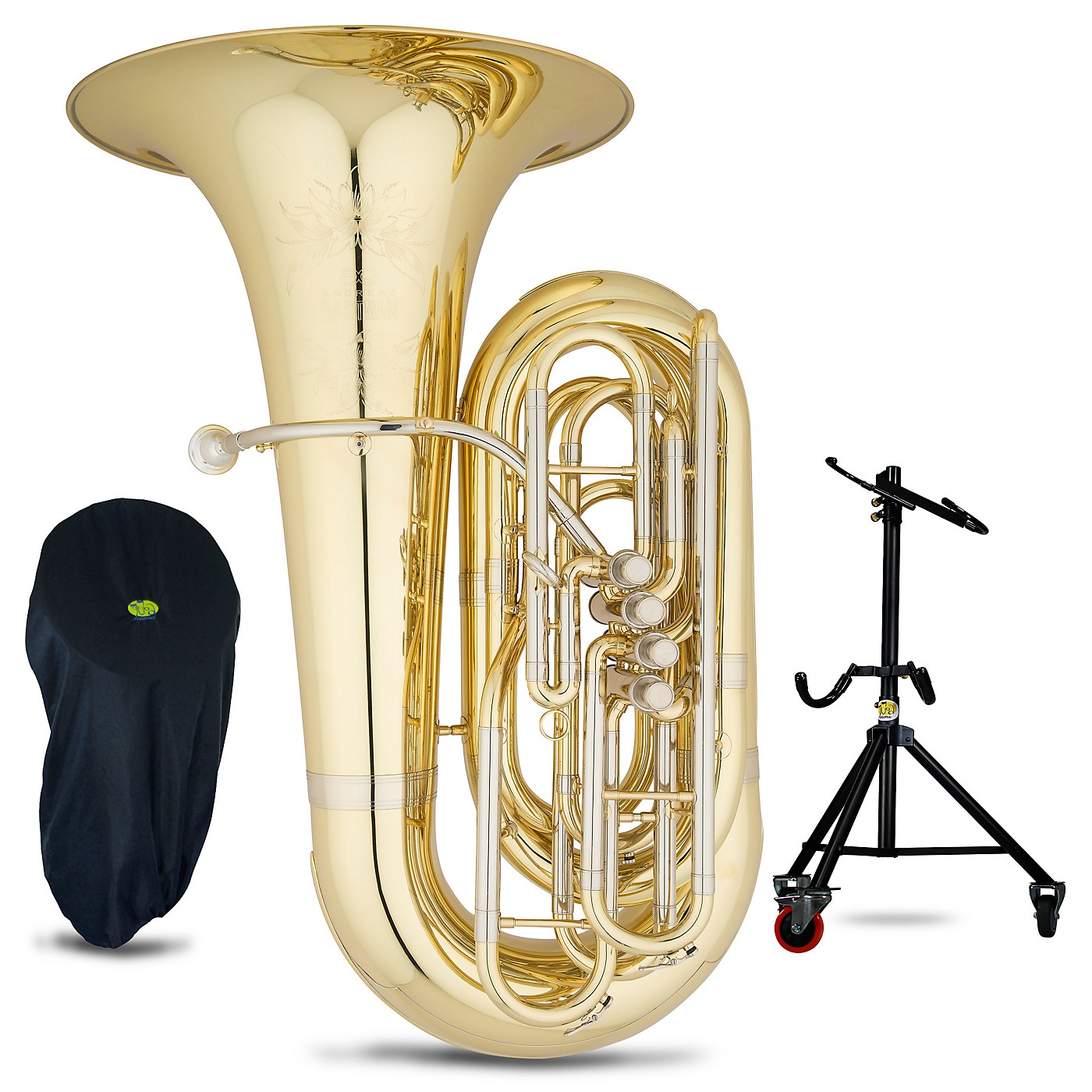 Eastman Ebb534 Professional Series 4 Valve 44 Bbb Tuba With Tuba Essentials Stand Pack 3898