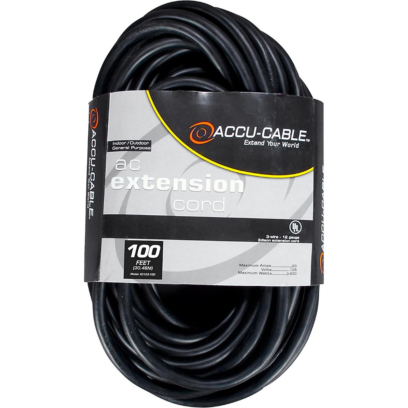 American DJ EC123 12 Gauge IEC Power Extension Cord thumbnail