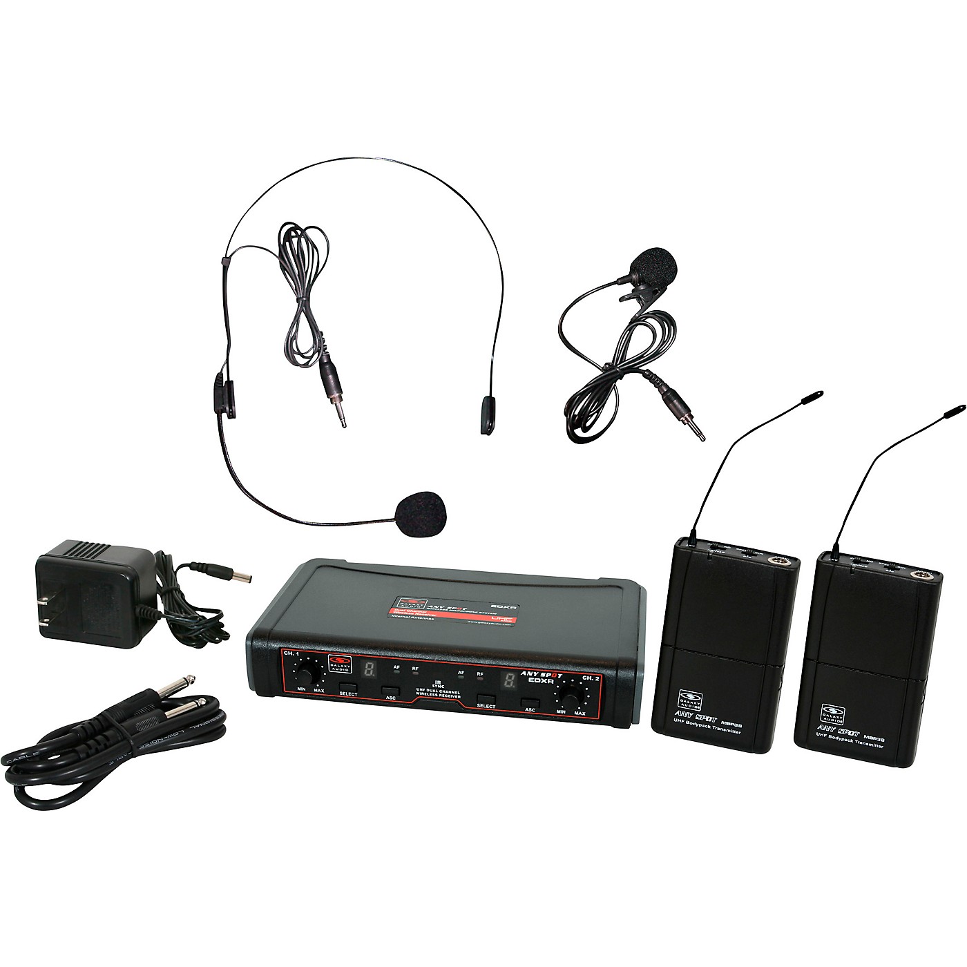 Galaxy Audio EDXR/38SV Dual-Channel Wireless Headset and Lavalier System thumbnail