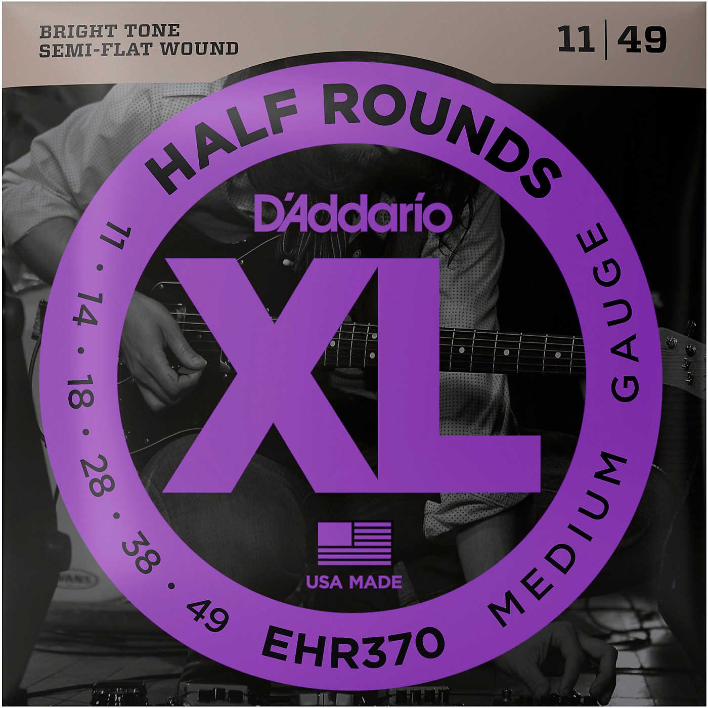 D'Addario EHR370 Guitar Strings Half Rounds Medium thumbnail