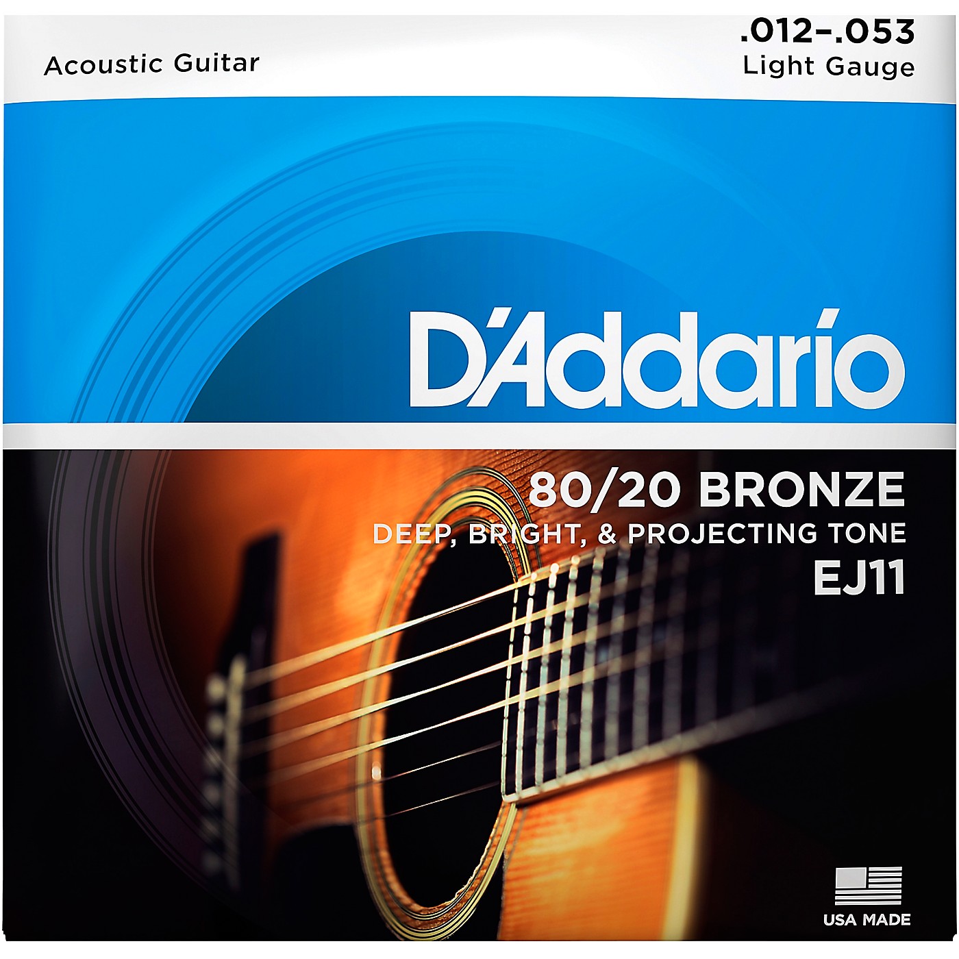 D'Addario EJ11 80/20 Bronze Light Acoustic Guitar Strings thumbnail