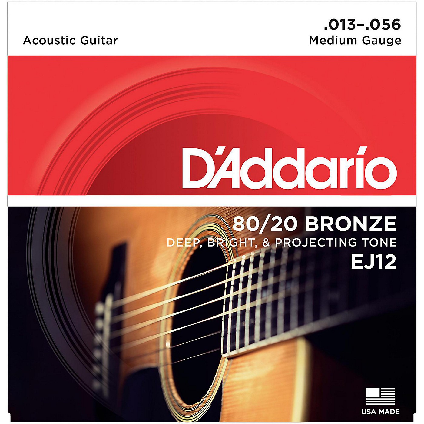 D'Addario EJ12 80/20 Bronze Medium Acoustic Guitar Strings thumbnail