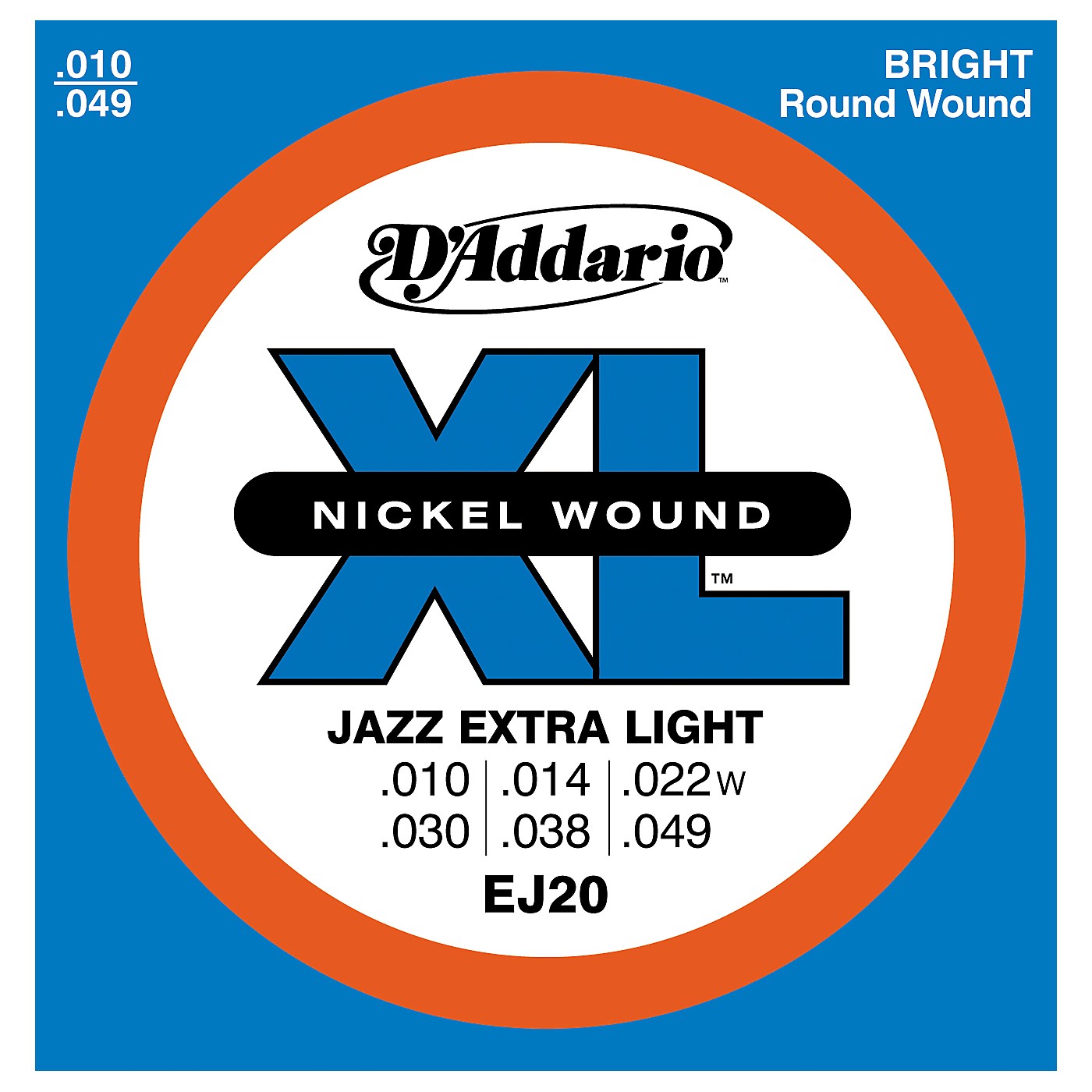 D'Addario EJ20 Nickel Wound Jazz Extra Light Electric Guitar Strings thumbnail