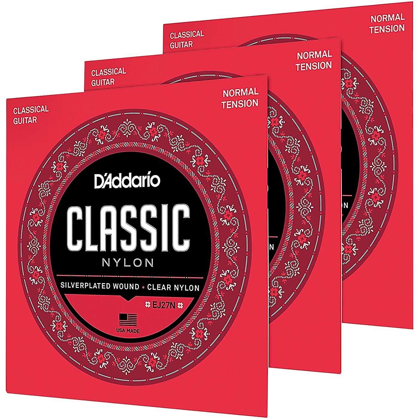 D'Addario EJ27N-3D Normal Tension Classical Guitar Strings 3-Pack thumbnail