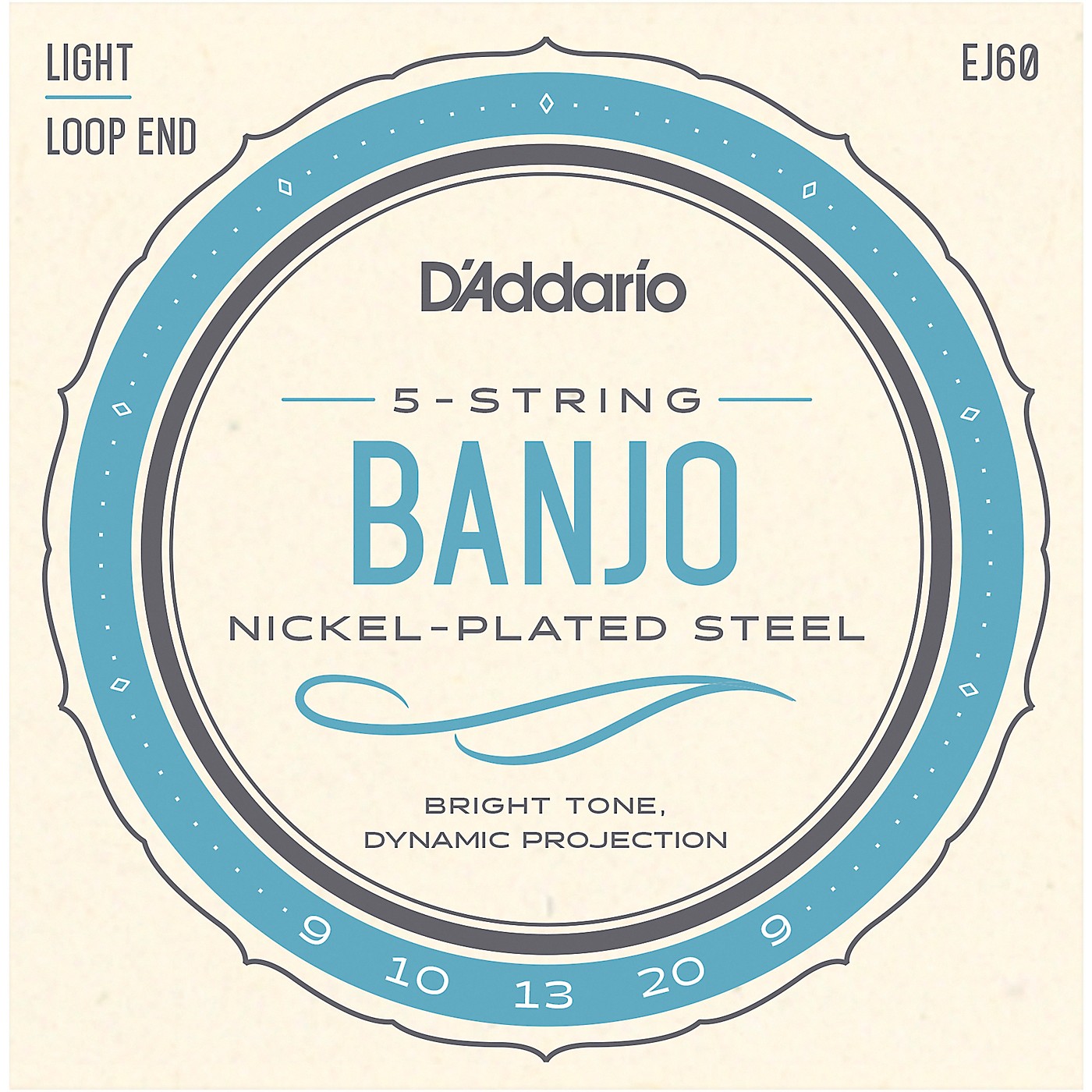 D'Addario EJ60 Nickel 5-String Light Banjo Strings (9-20) thumbnail
