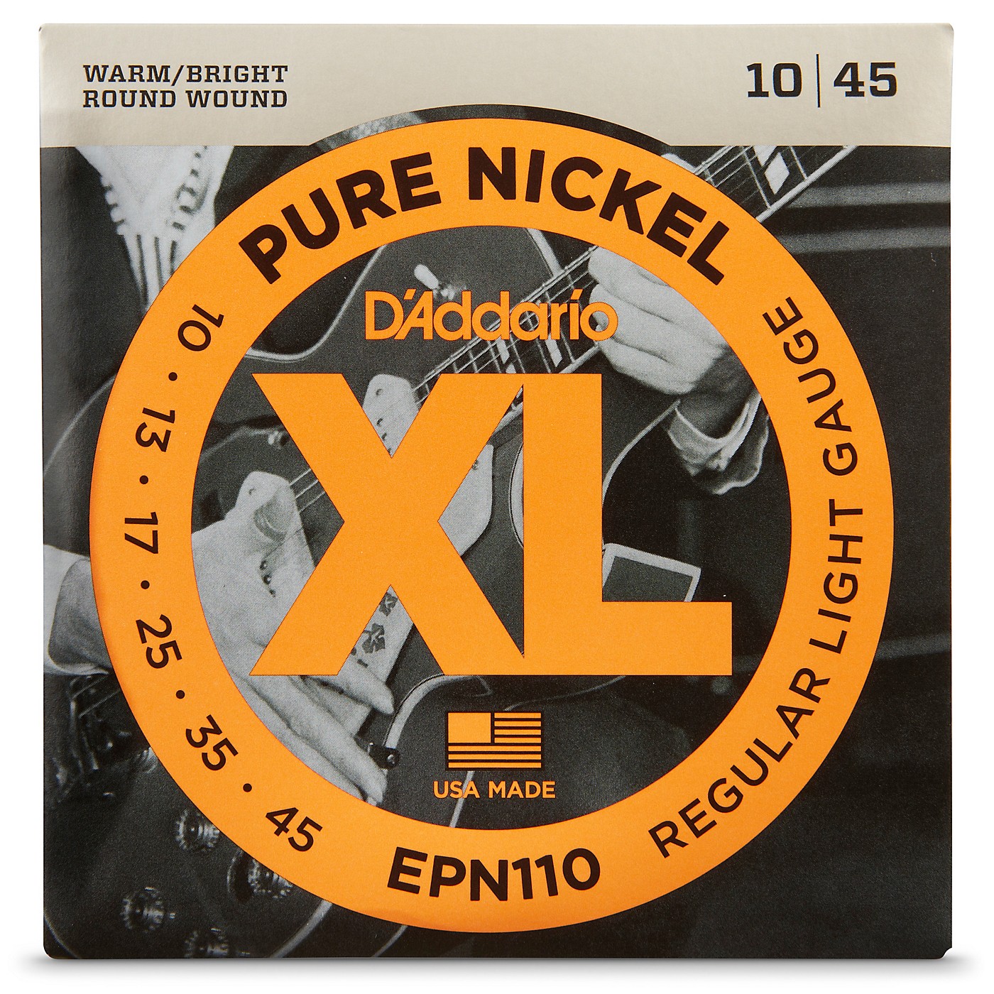D'Addario EPN110 Pure Nickel Electric Guitar Regular Light Strings thumbnail