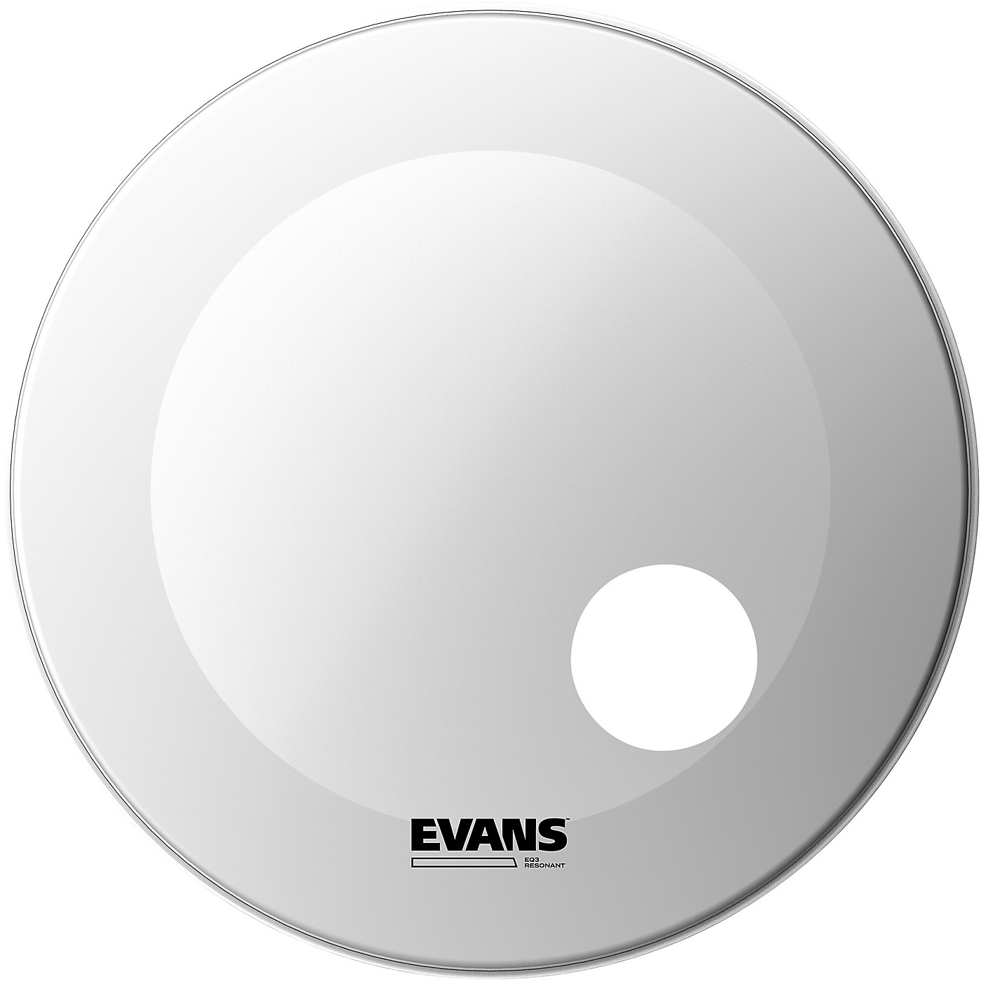 Evans EQ3 Coated White Resonant Bass Drumhead thumbnail