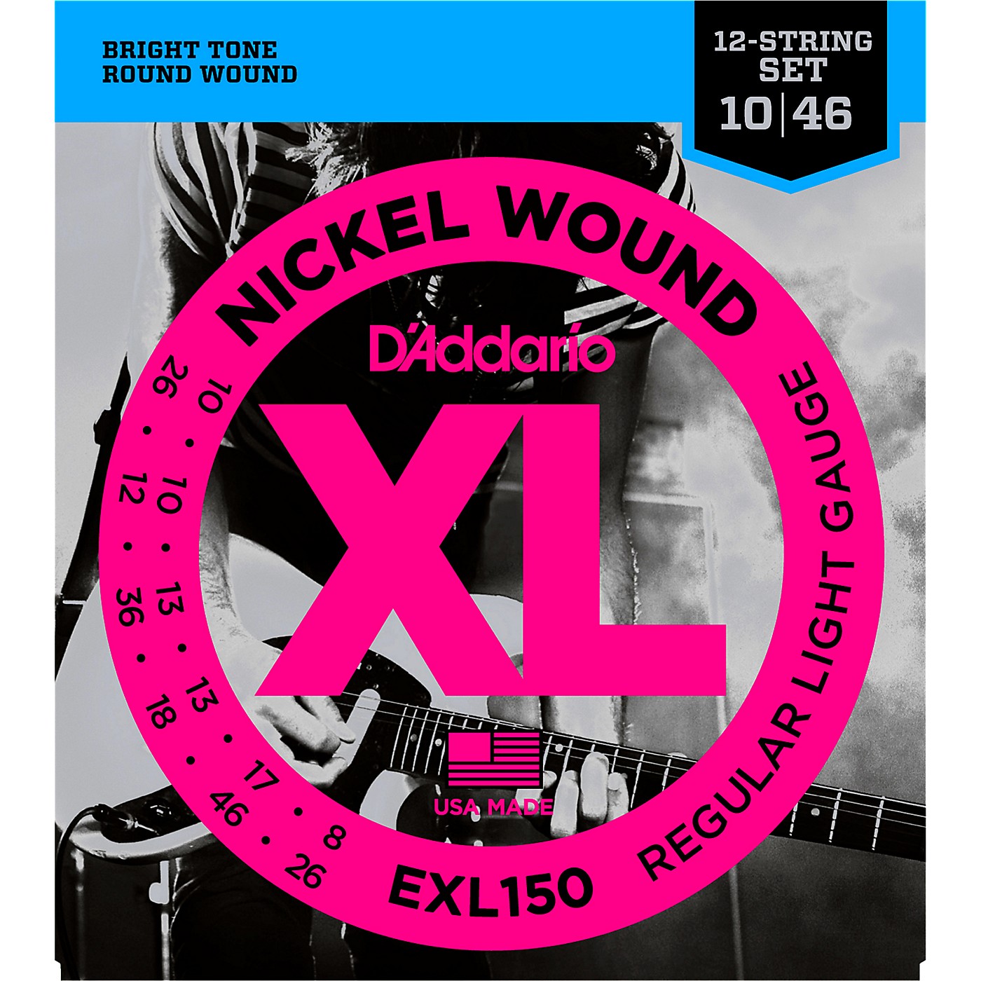 D'Addario EXL150 Nickel XL 12-String Electric Guitar Strings thumbnail