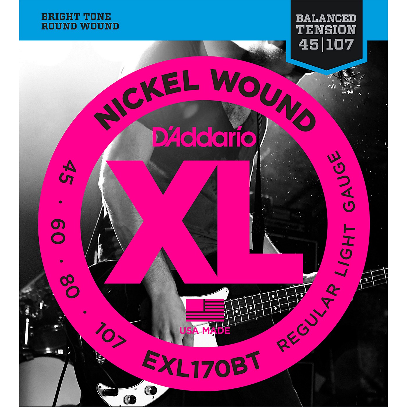 D'Addario EXL170BT Balanced Tension 45-107 Long Scale Electric Bass String Set thumbnail