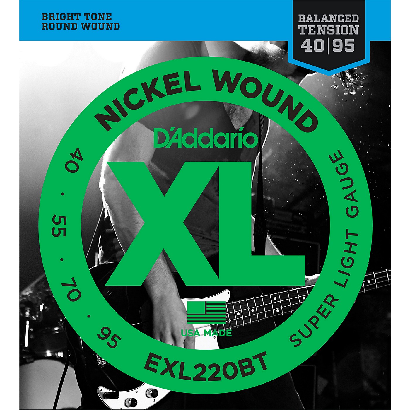 D'Addario EXL220BT Balanced Tension 40-95 Long Scale Electric Bass String Set thumbnail