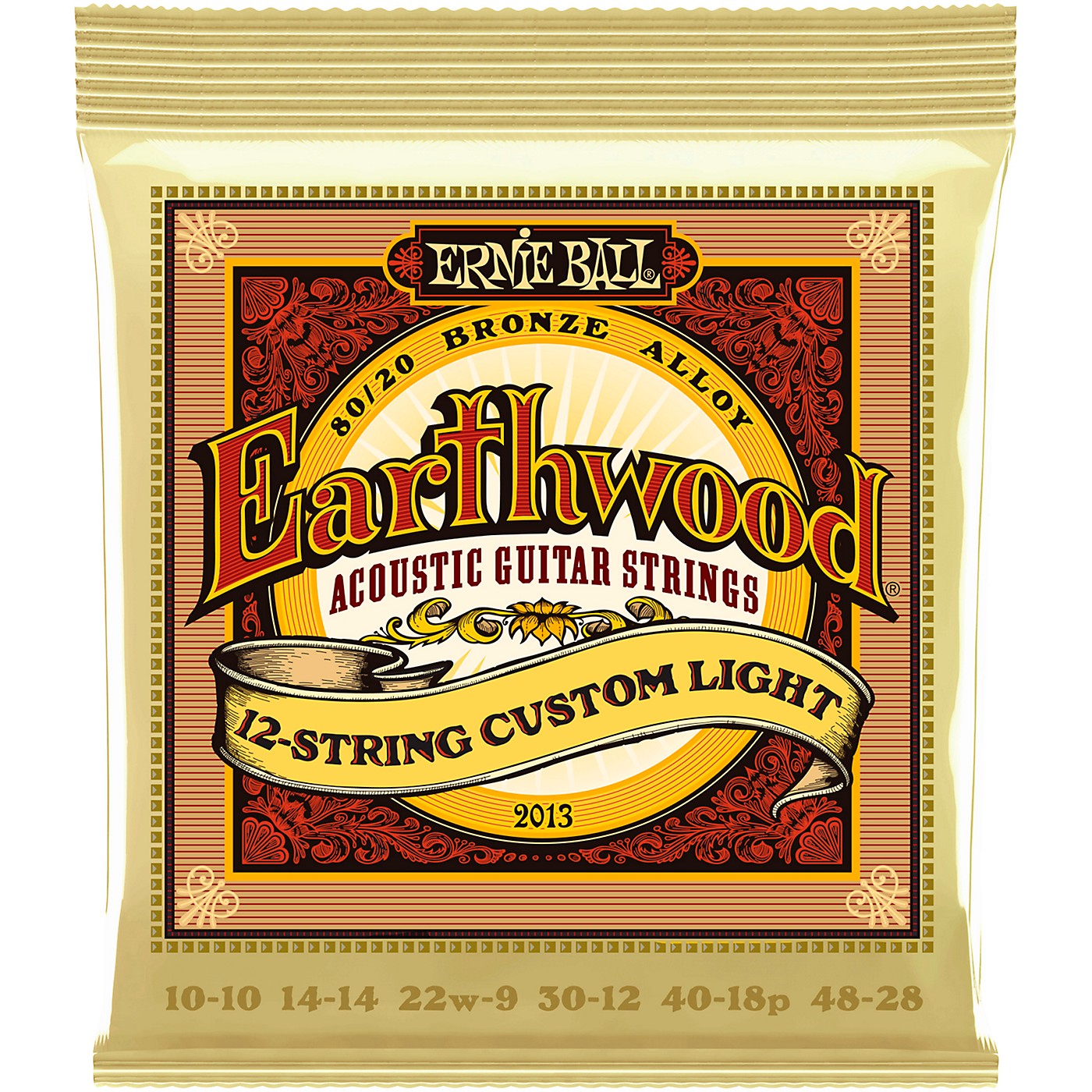 Ernie Ball Earthwood 80/20 Custom Light Bronze 12-String Acoustic Guitar Strings 10-48 thumbnail