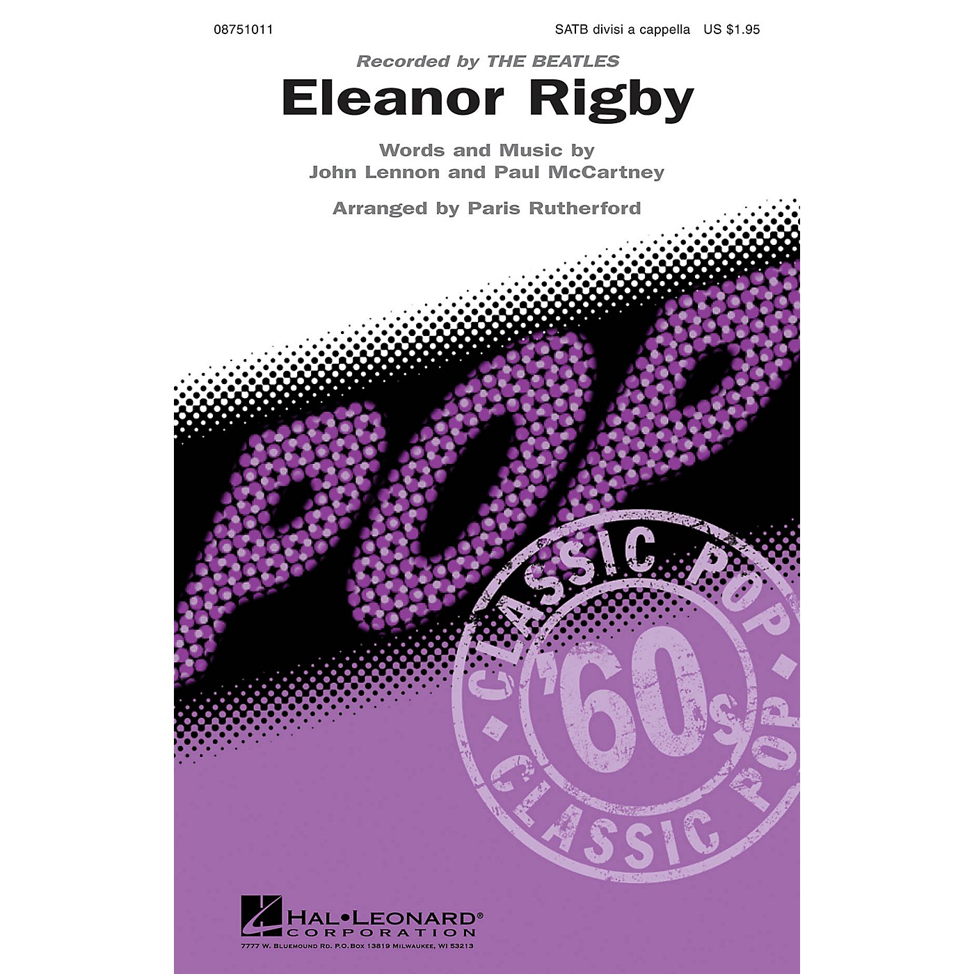 Hal Leonard Eleanor Rigby SATB DV A Cappella by The Beatles arranged by Paris Rutherford thumbnail