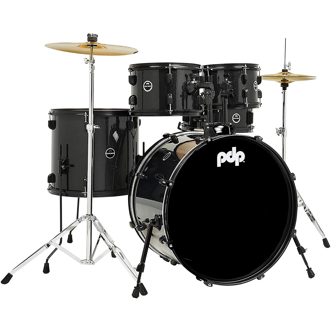 PDP by DW Black Onyx Encore Complete 5Piece Drum Set with Black