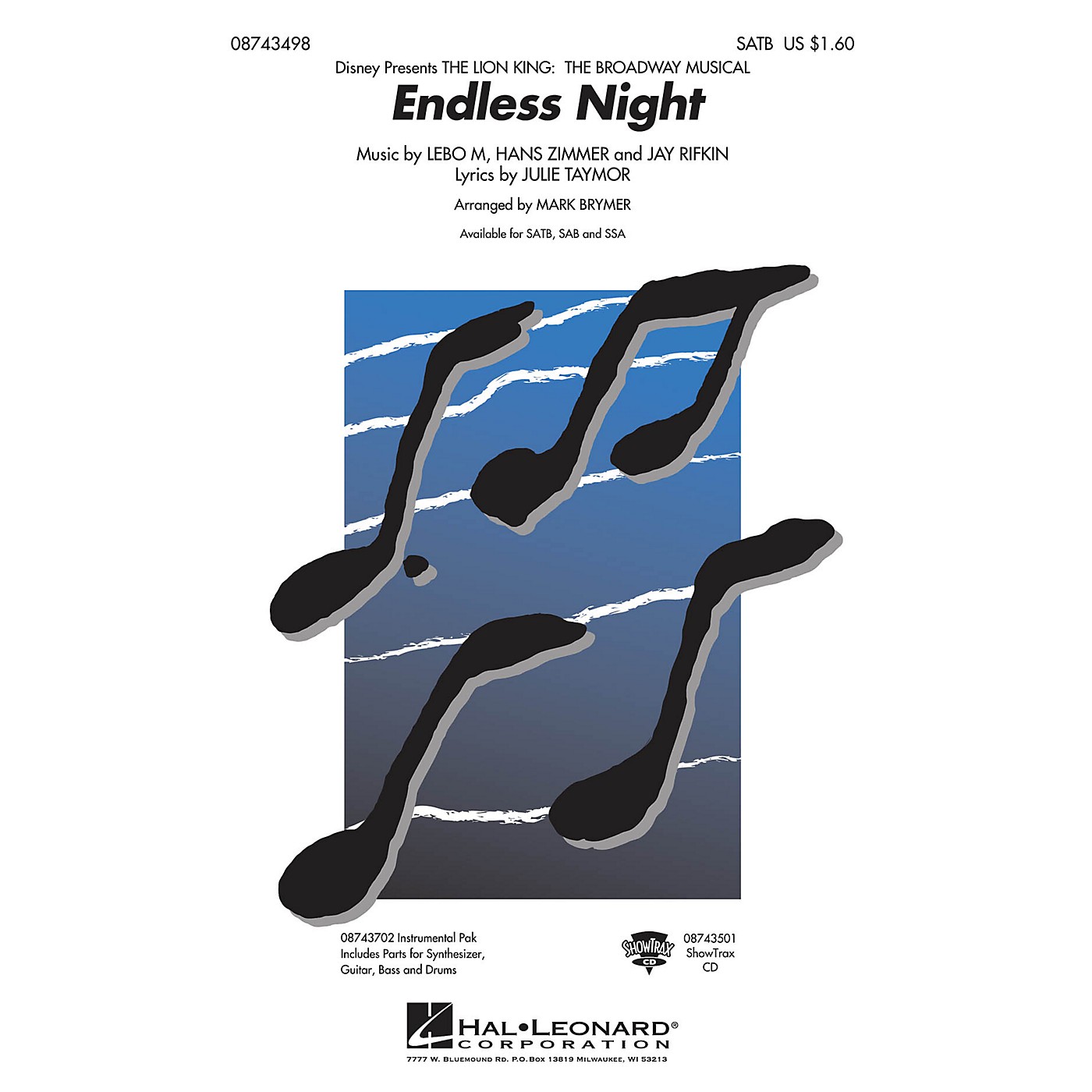 Hal Leonard Endless Night (from The Lion King: Broadway) SAB Arranged by Mark Brymer thumbnail
