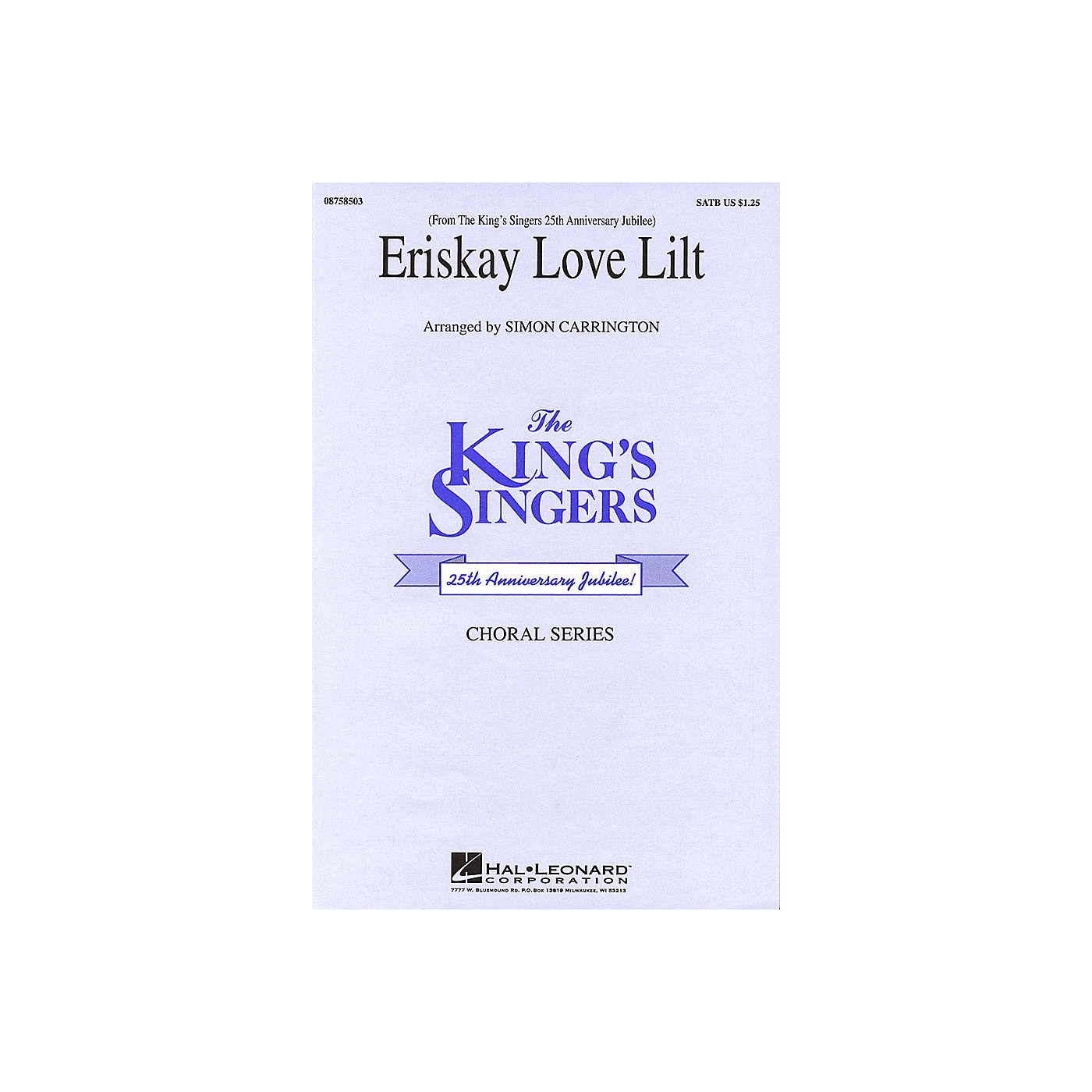 Hal Leonard Eriskay Love Lilt SATB by The King's Singers arranged by Simon Carrington thumbnail