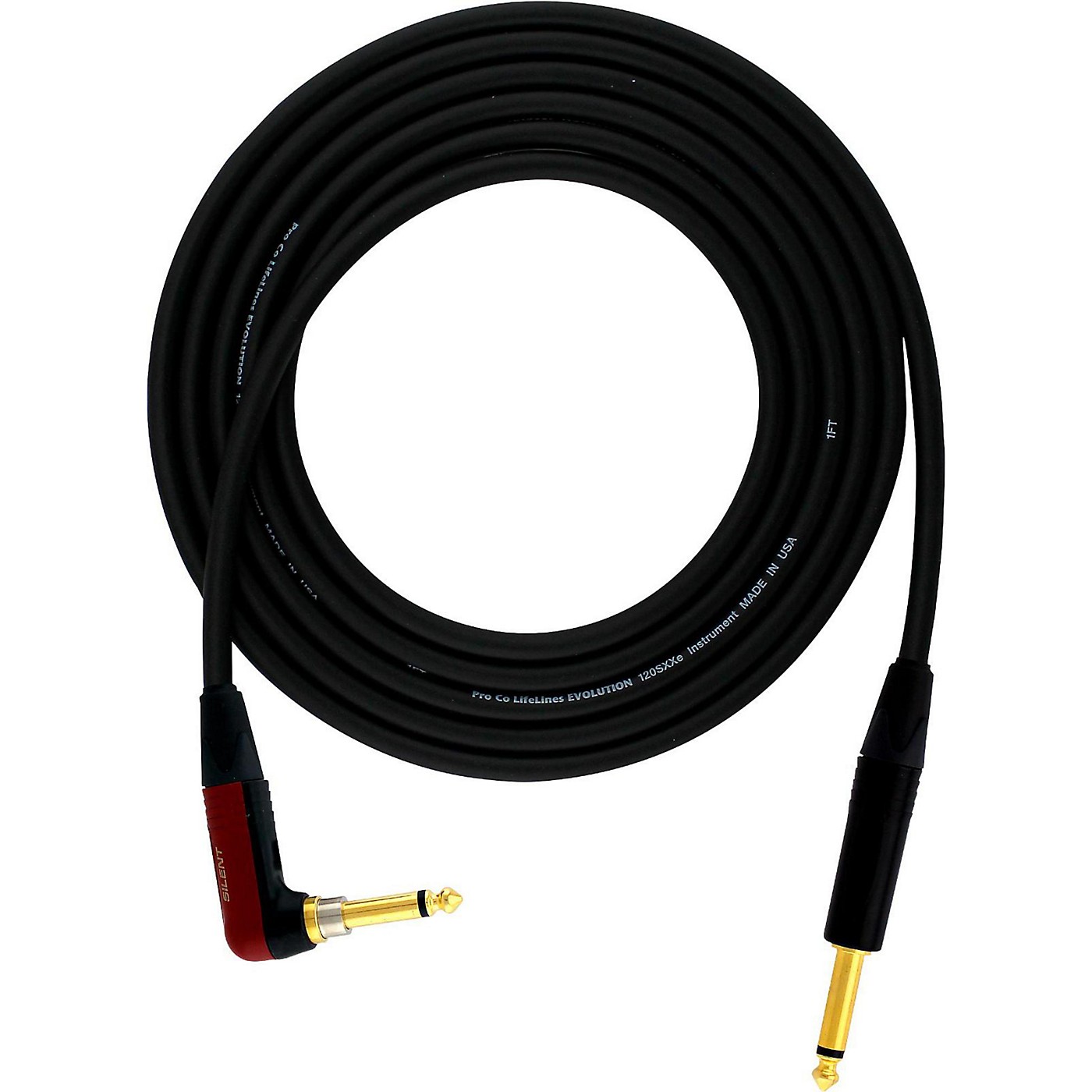 Pro Co Evolution Studio/Stage Silent Straight - Angle Instrument Cable thumbnail