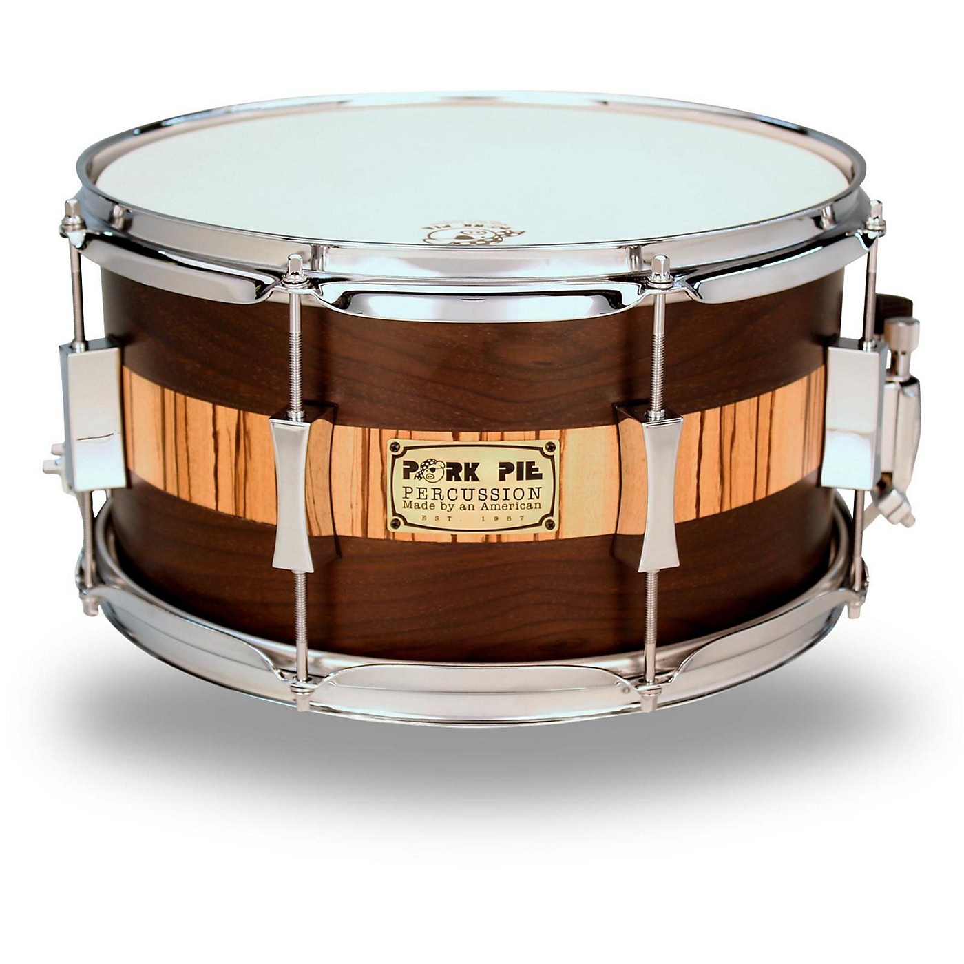 Pork Pie Exotic Rosewood Zebrawood Snare Drum thumbnail