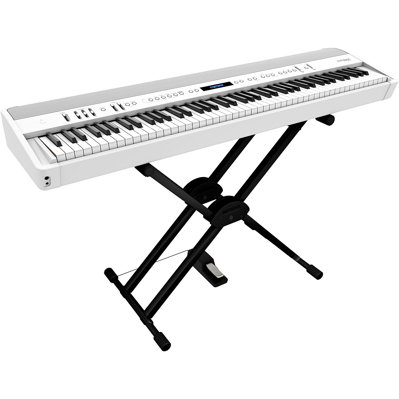 Roland FP-90X Digital Piano with Roland Double Brace X-Stand and DP-10