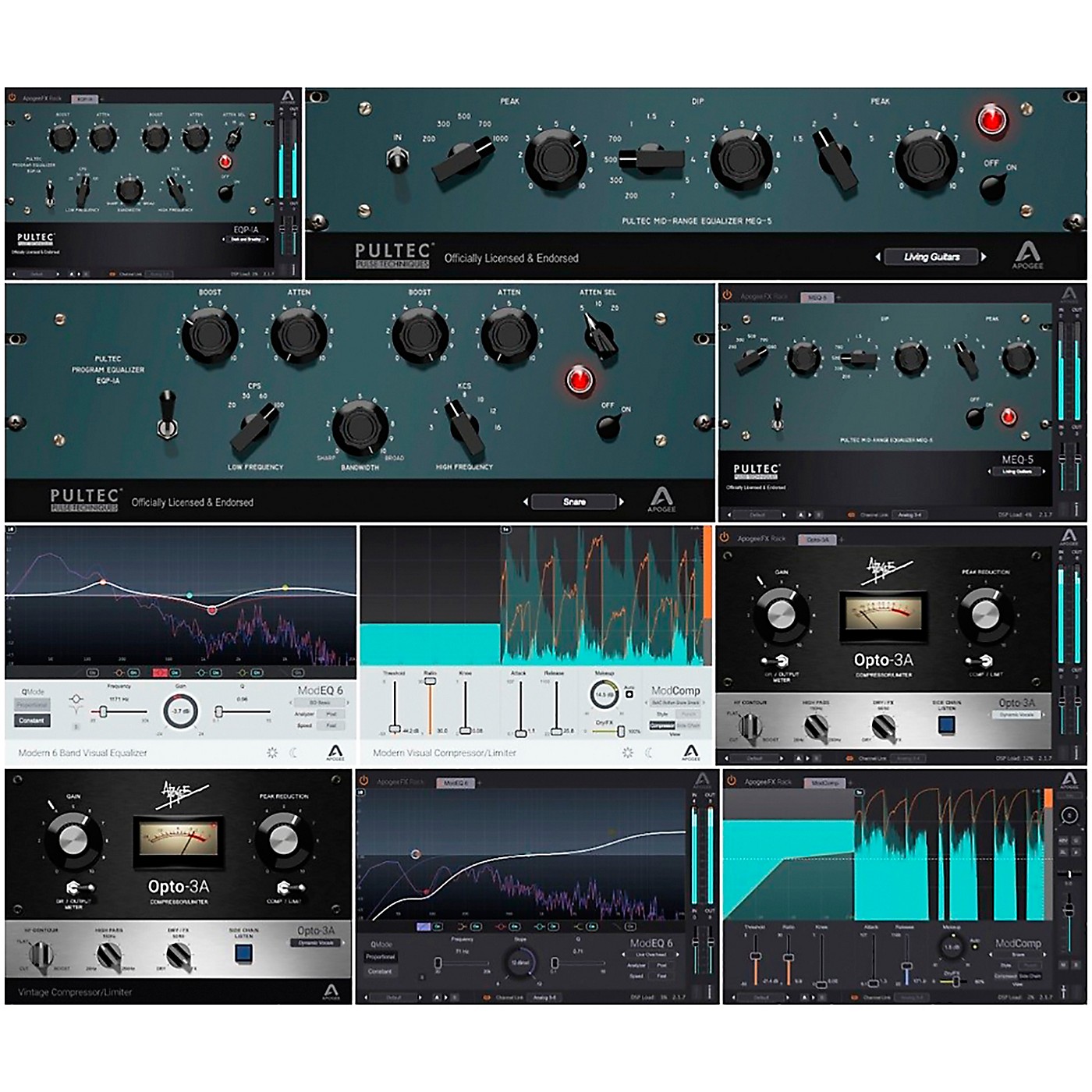 Apogee FX Bundle with EQP-1A, MEQ-5, Opto-3A, ModEQ 6, and ModComp Plug-in thumbnail