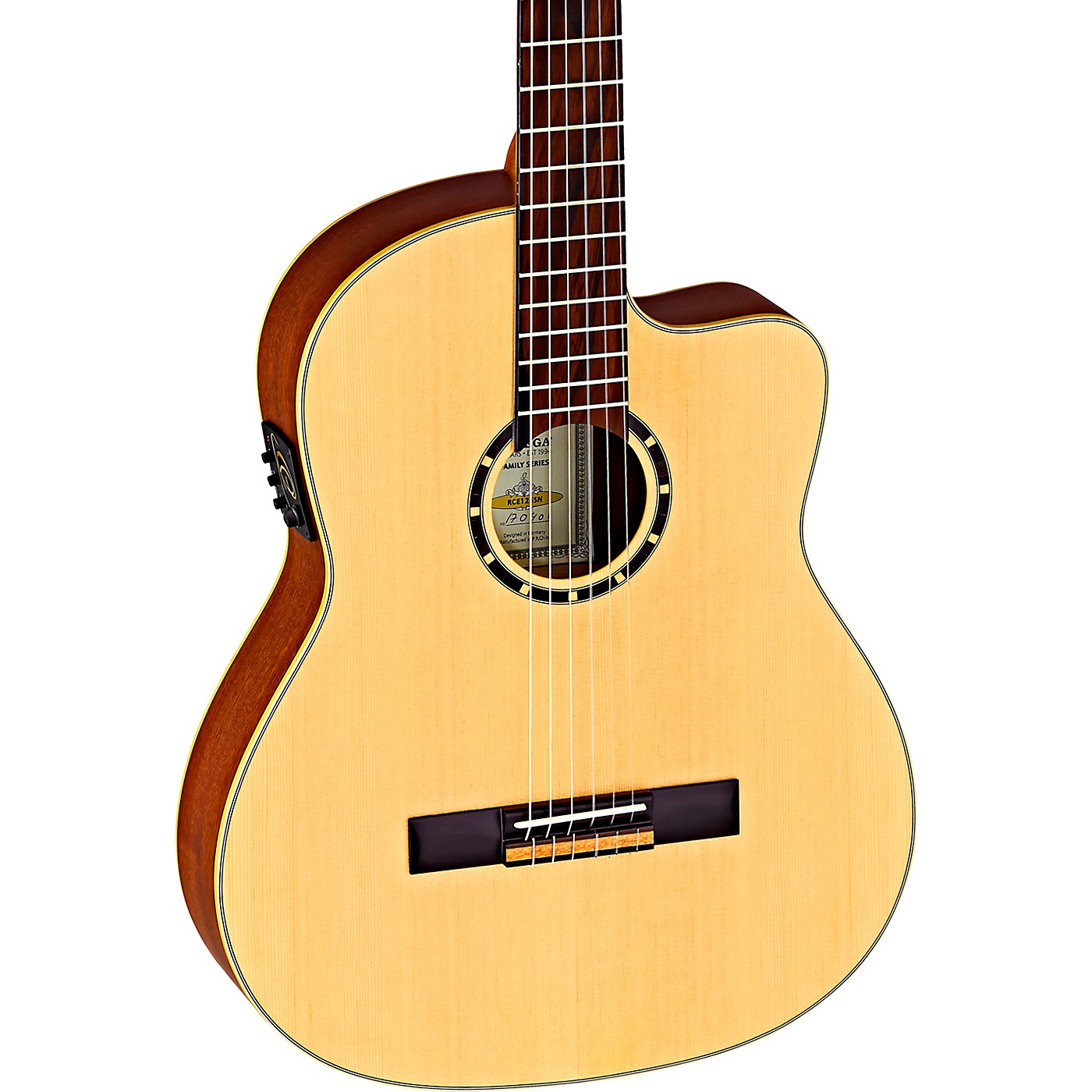 Ortega Family Series RCE125SN Thinline Acoustic-Electric Classical Guitar thumbnail