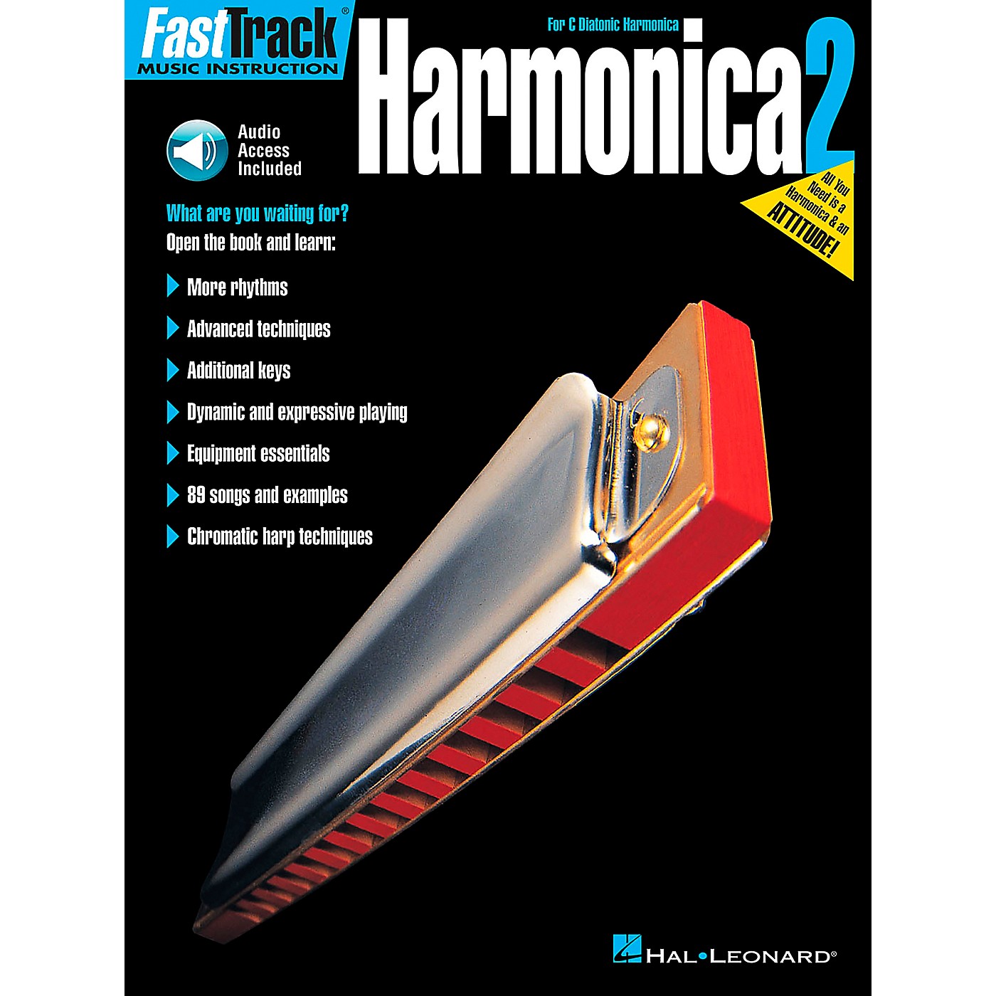 Hal Leonard FastTrack Harmonica Book 2 Book/CD for C Diatonic Harmonica thumbnail