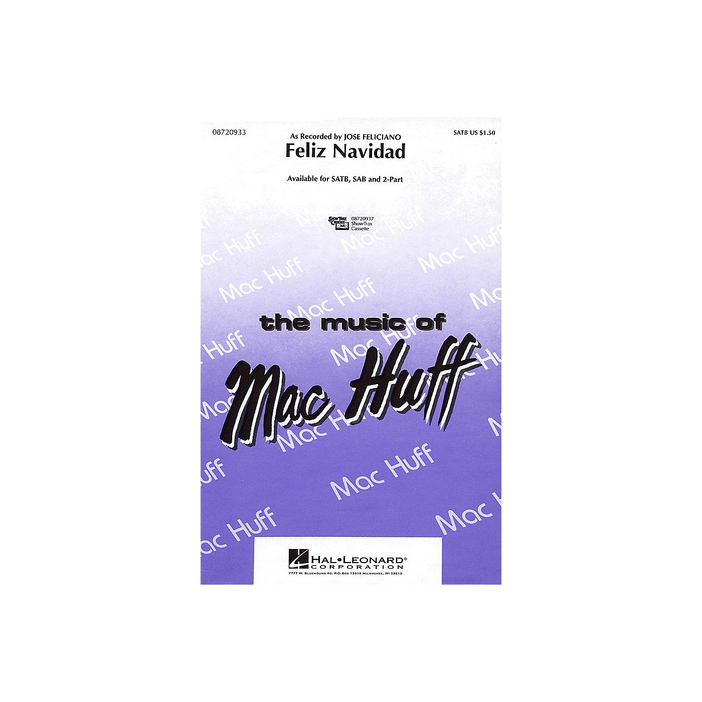 Hal Leonard Feliz Navidad ShowTrax CD by Jose Feliciano Arranged by Mac Huff thumbnail