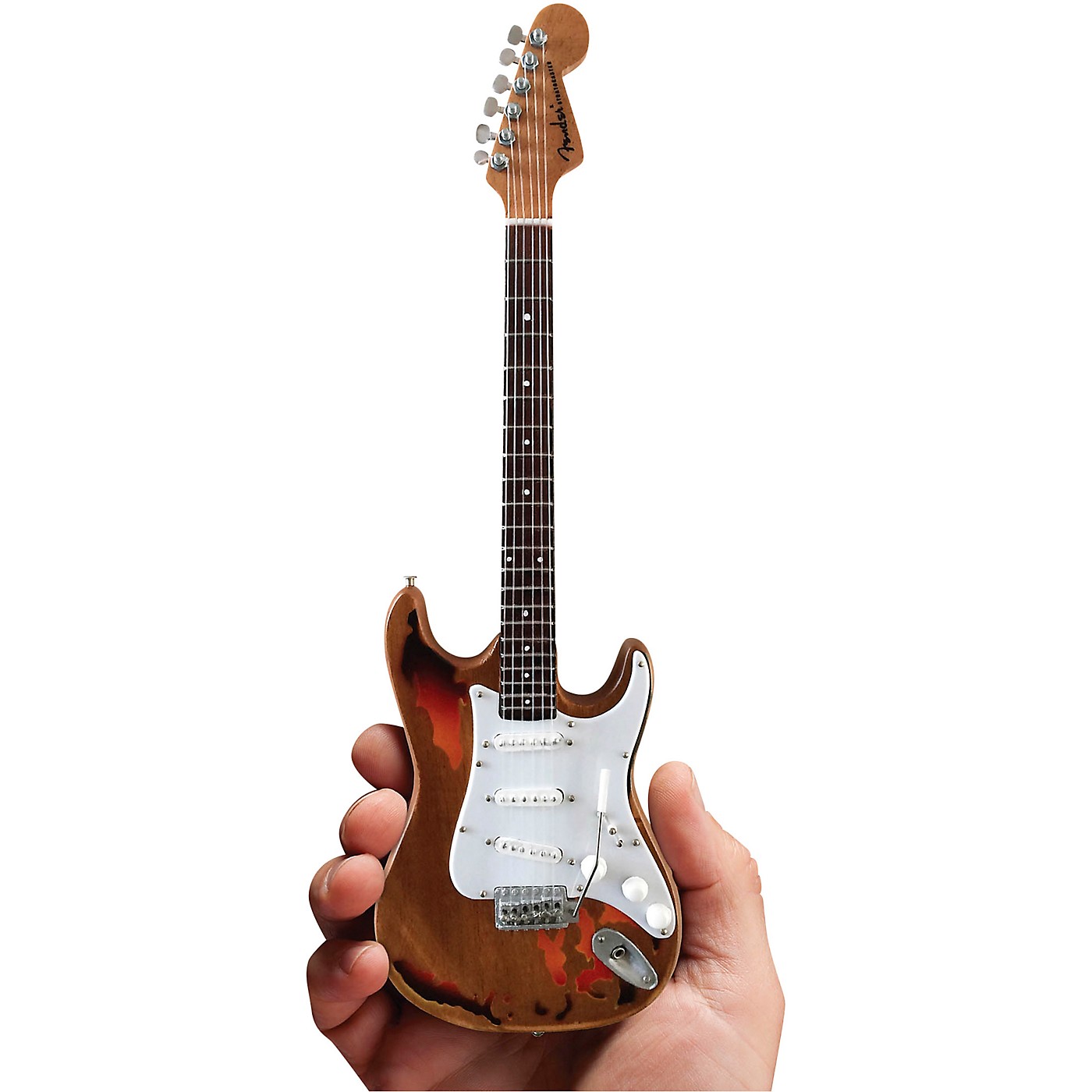Axe Heaven Fender Stratocaster - Aged Sunburst Distressed Finish Officially Licensed Miniature Guitar Replica thumbnail