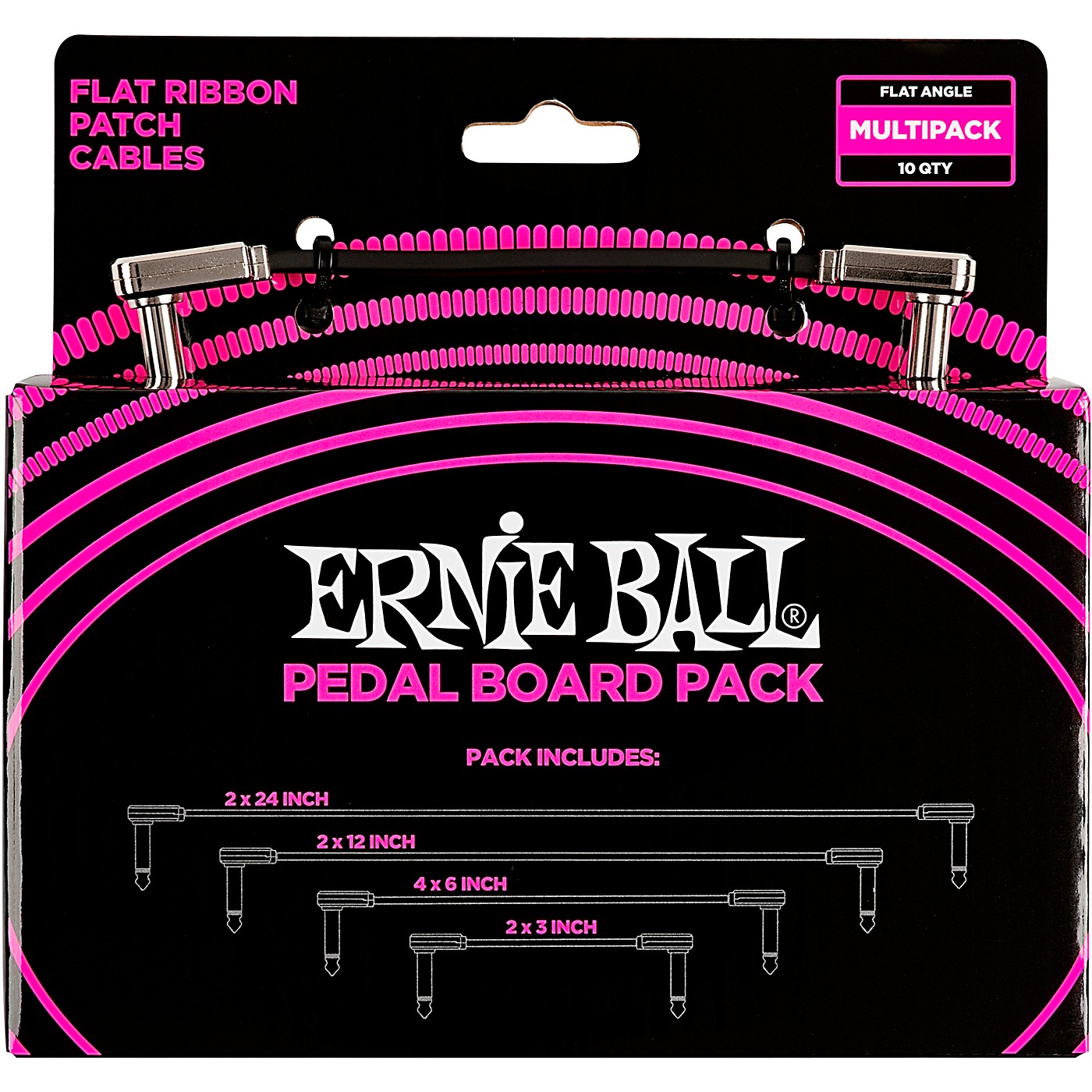 Ernie Ball Flat Ribbon Patch Cables Pedalboard Multi-Pack thumbnail