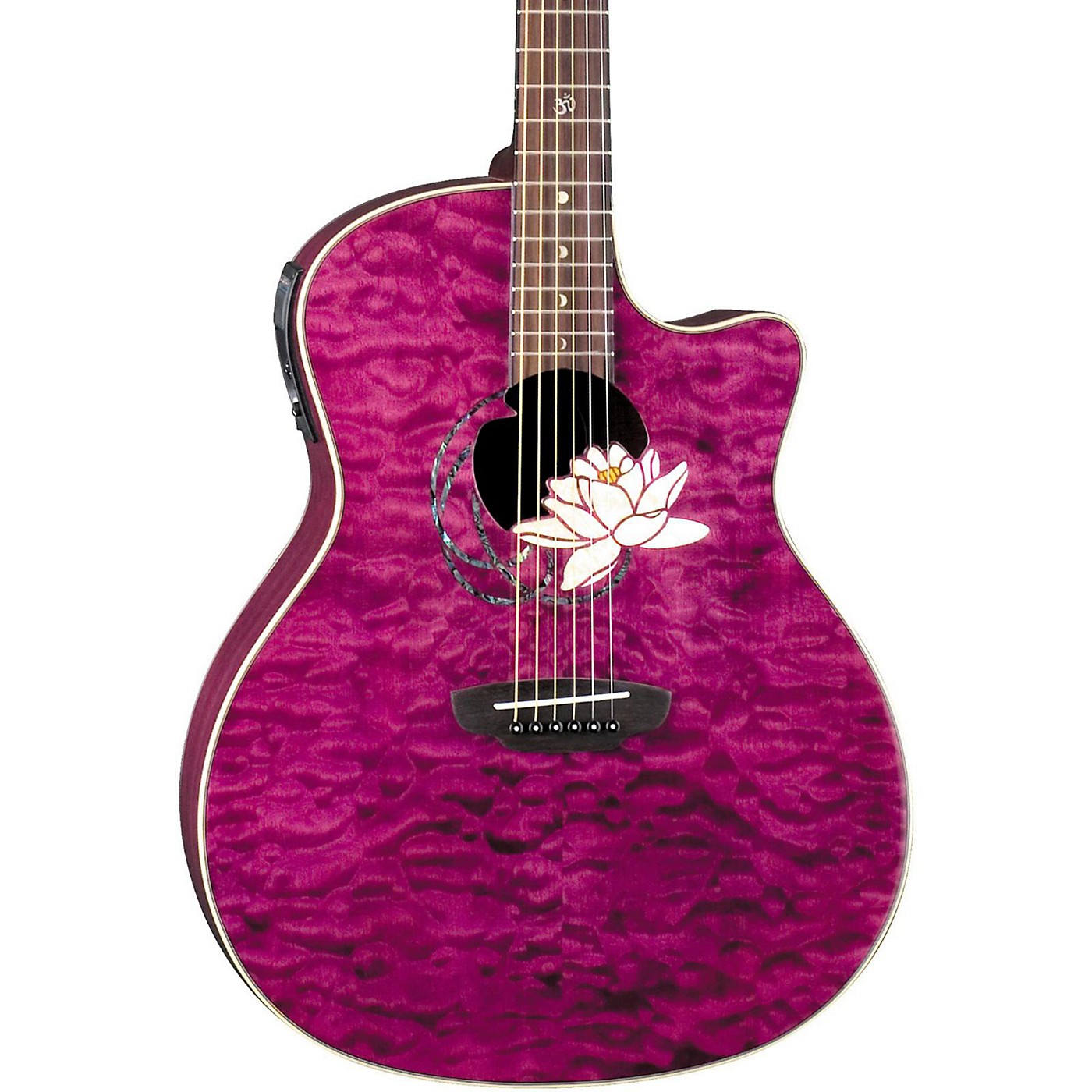 Luna Flora Series Lotus Grand Auditorium Cutaway AcousticElectric Guitar Woodwind & Brasswind