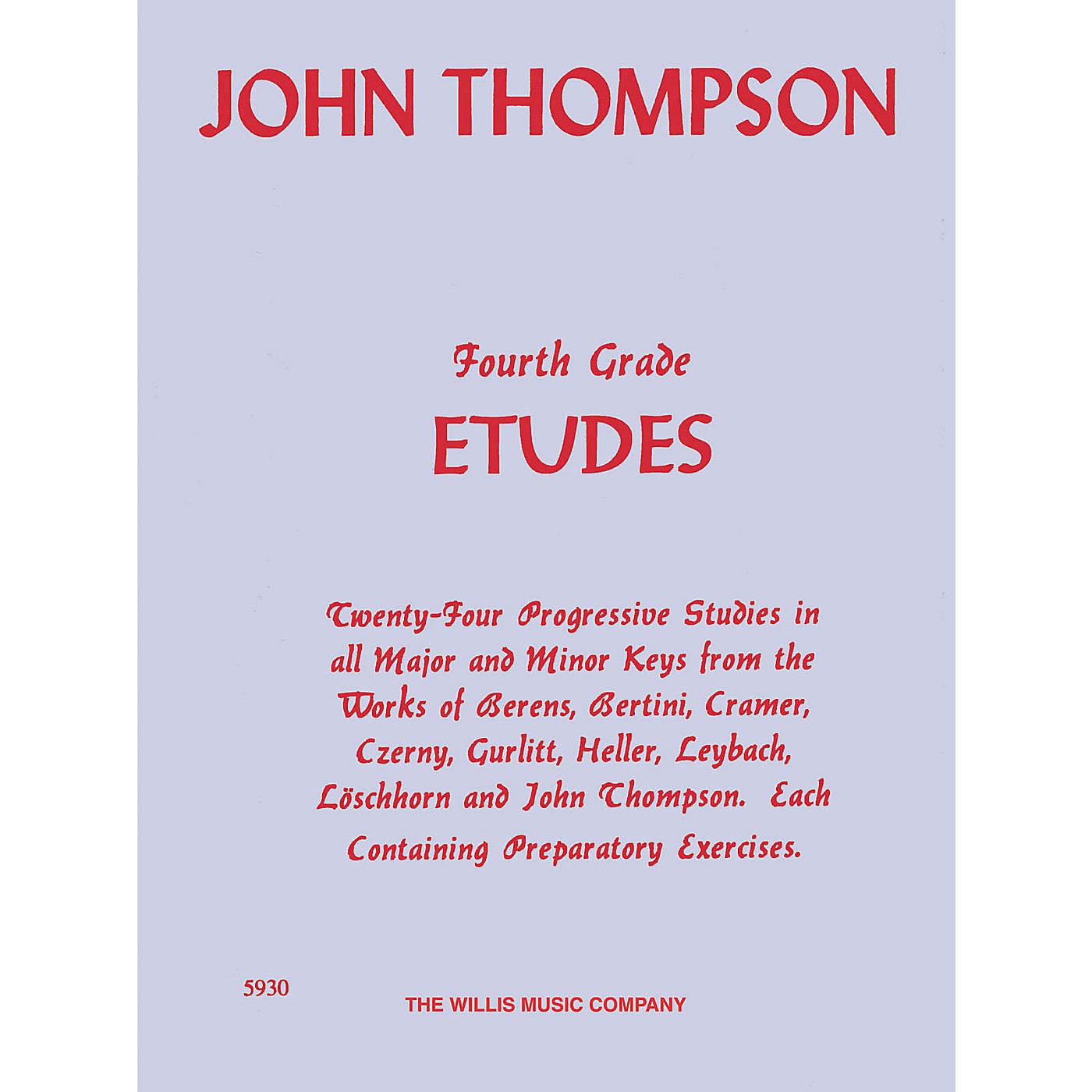 Willis Music Fourth Grade Etudes (Advanced Level) Willis Series by John Thompson thumbnail