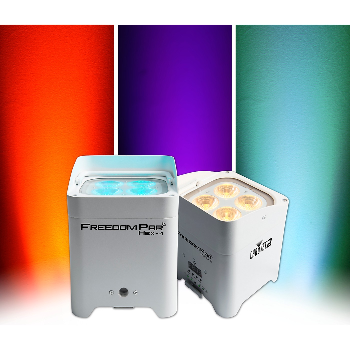 CHAUVET DJ Freedompar HEX4WHT RGBAW+UV LED Light White 2 Pack thumbnail