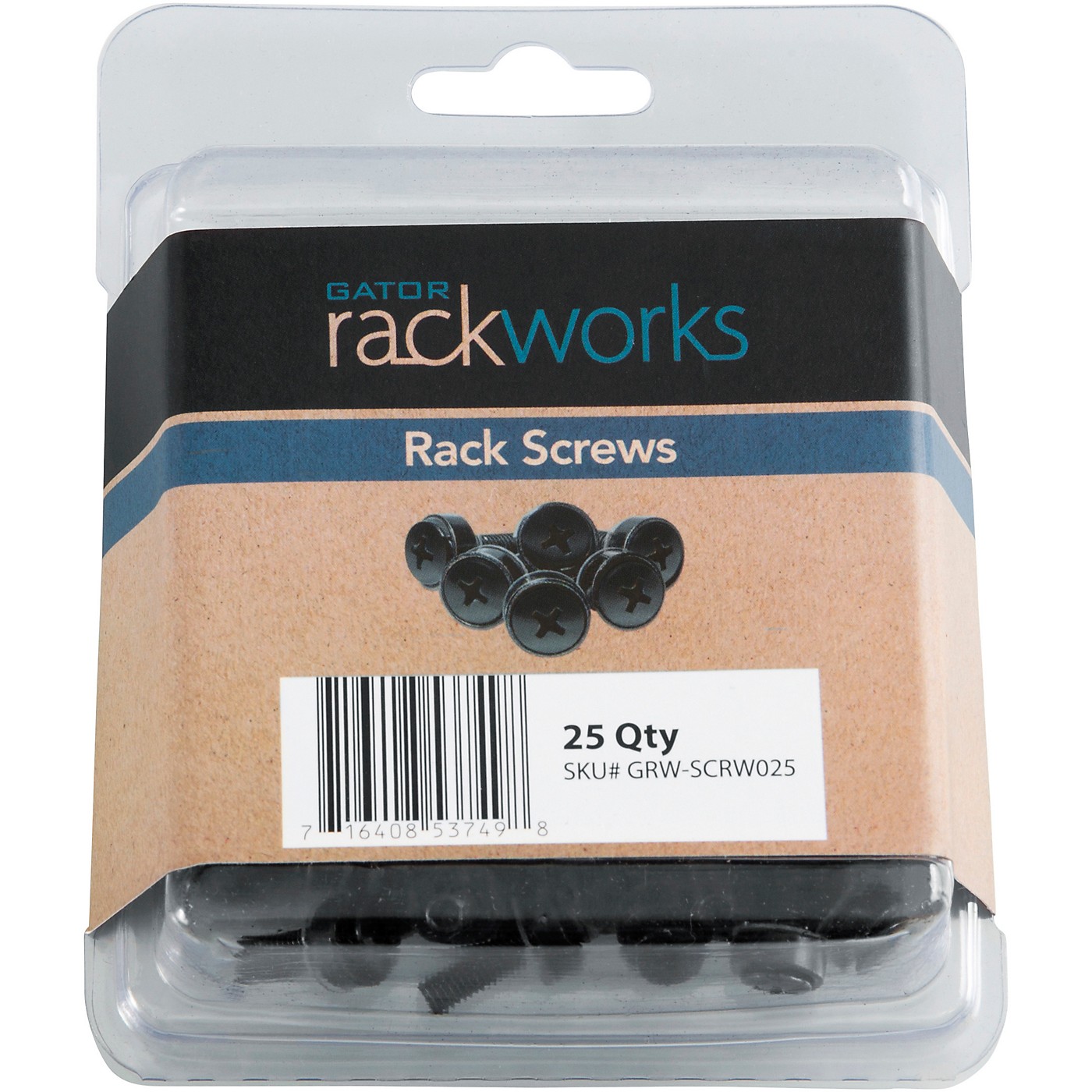 Gator GRW-SCRW025 25-Pack of Rack Screws with Washers, Black thumbnail