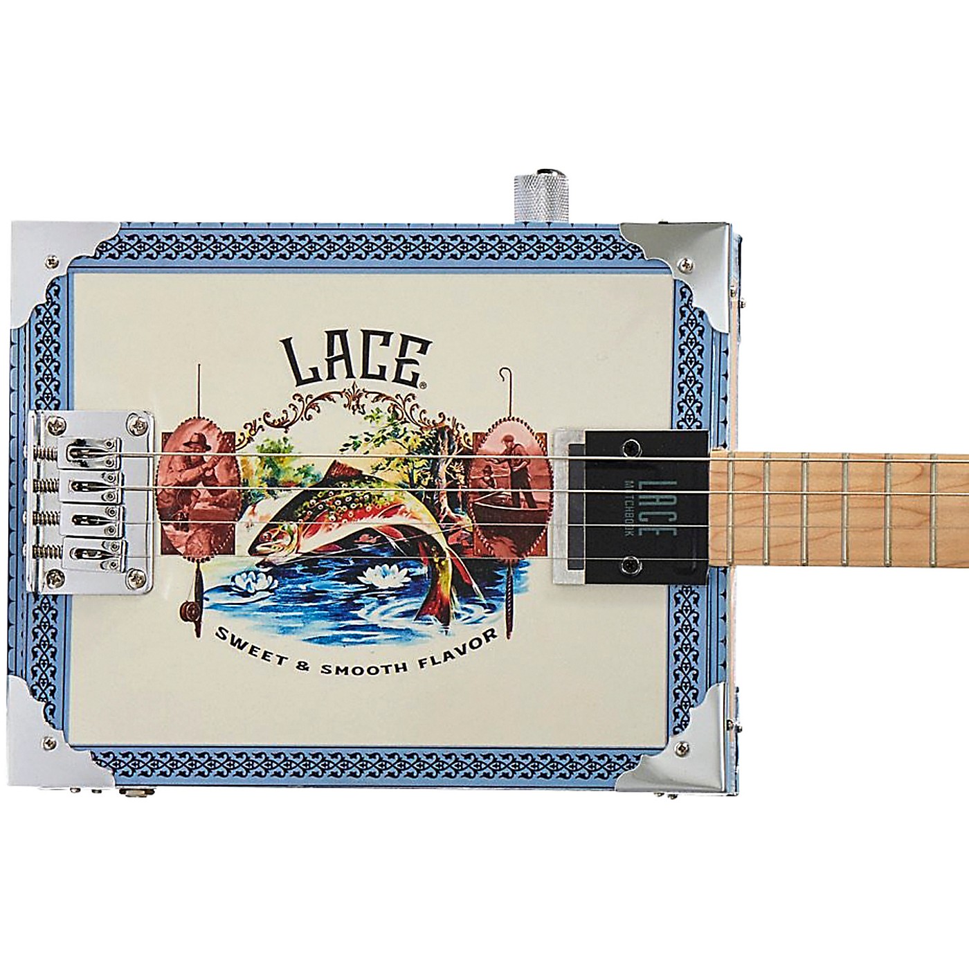 Lace Gone Fishing Acoustic-Electric Cigar Box Guitar thumbnail