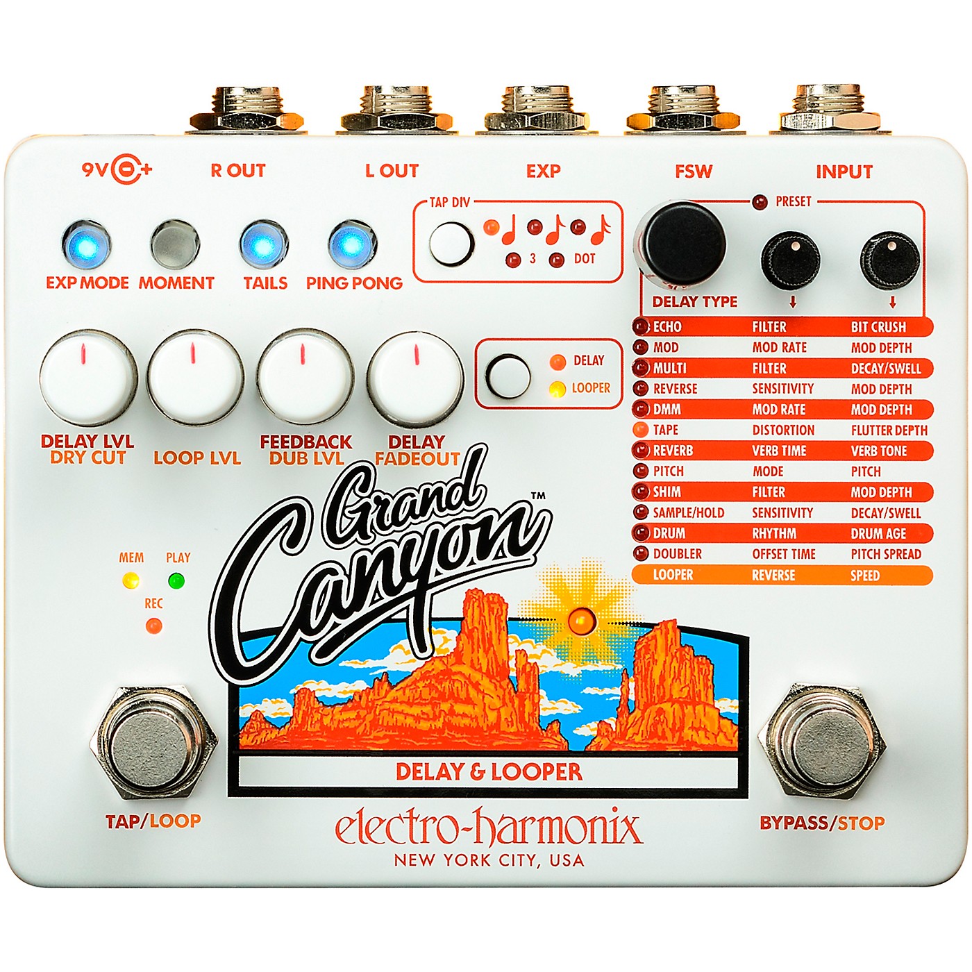 Electro-Harmonix Grand Canyon Delay and Looper Effects Pedal thumbnail