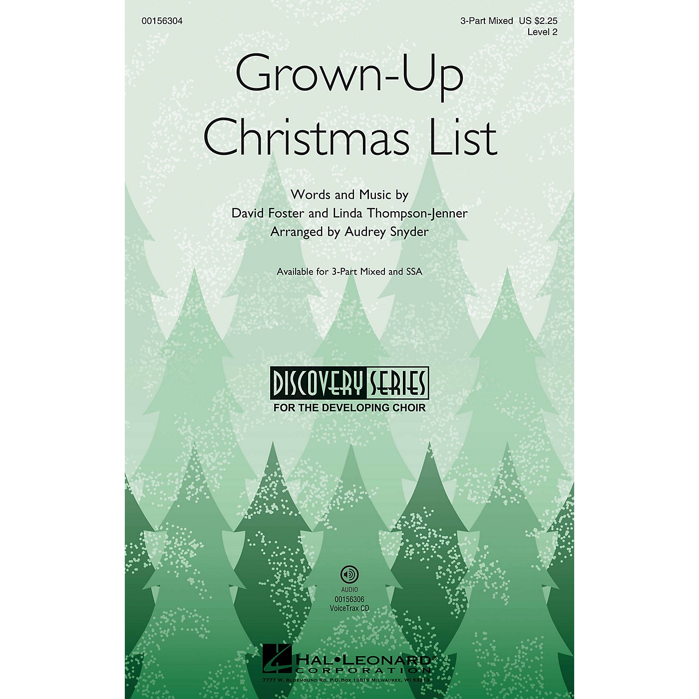 Hal Leonard Grown-Up Christmas List (Discovery Level 2) 3-Part Mixed arranged by Audrey Snyder thumbnail