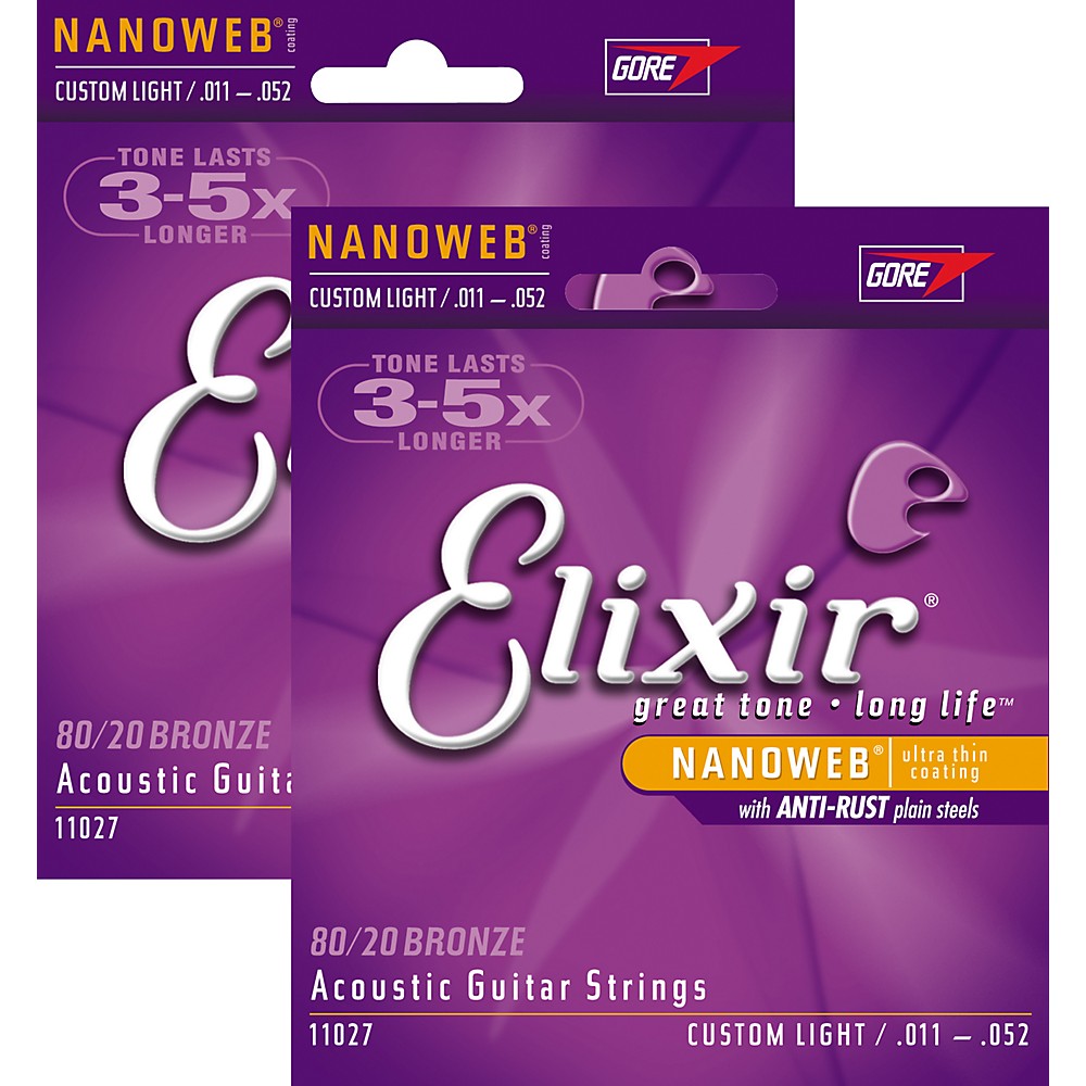 Elixir 11027 nanoweb anti rust custom light струны для акустической гитары фото 66