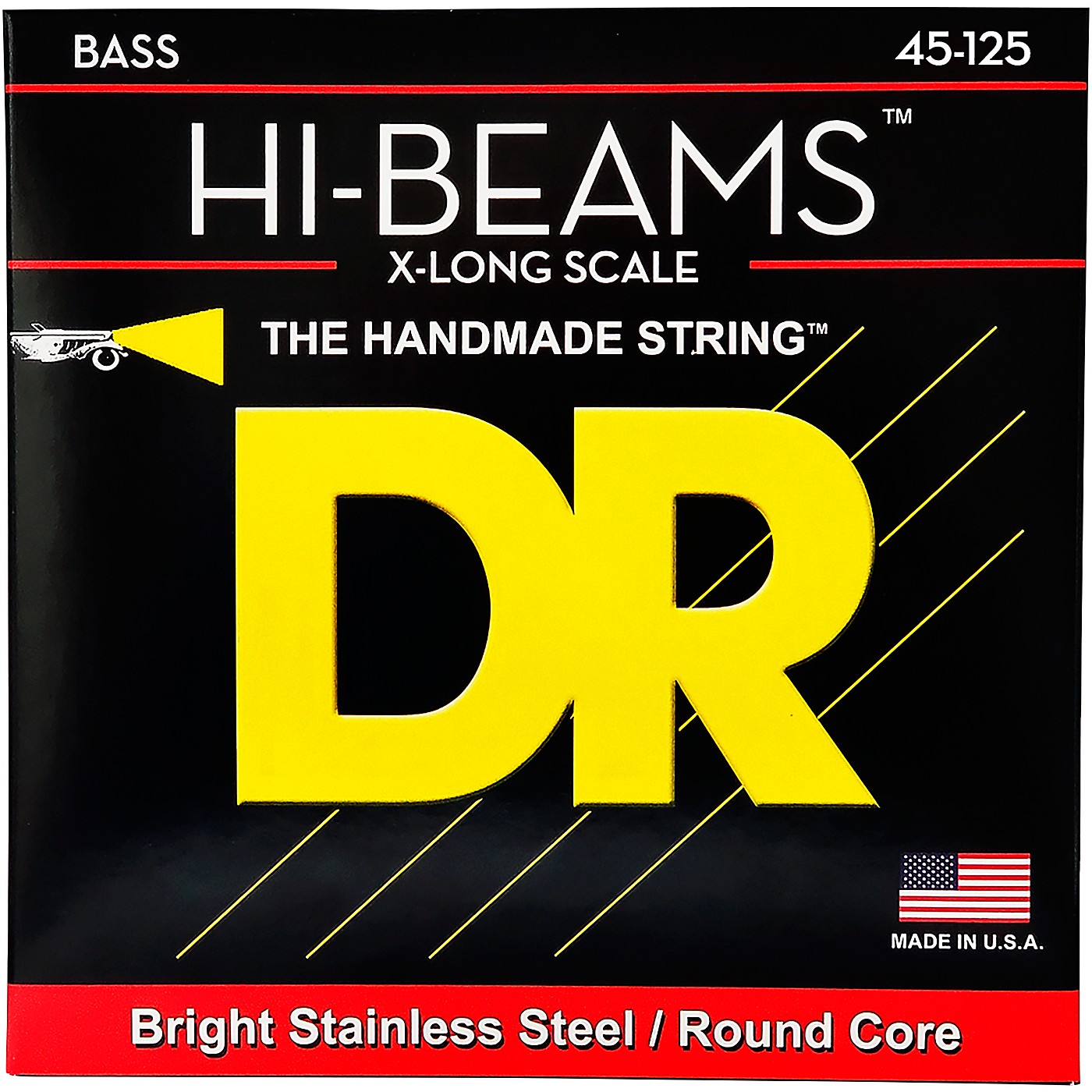 DR Strings HI-BEAM Stainless Steel 5-String Bass Strings X-Long Scale (45-65-85-105-125) thumbnail