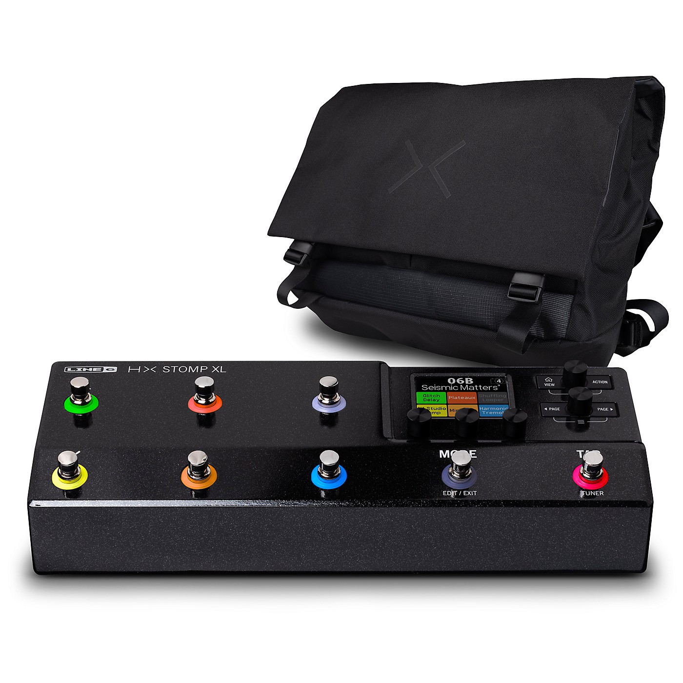Line 6 HX Stomp XL Multi-Effects Pedal-Black With HX Messenger Bag thumbnail