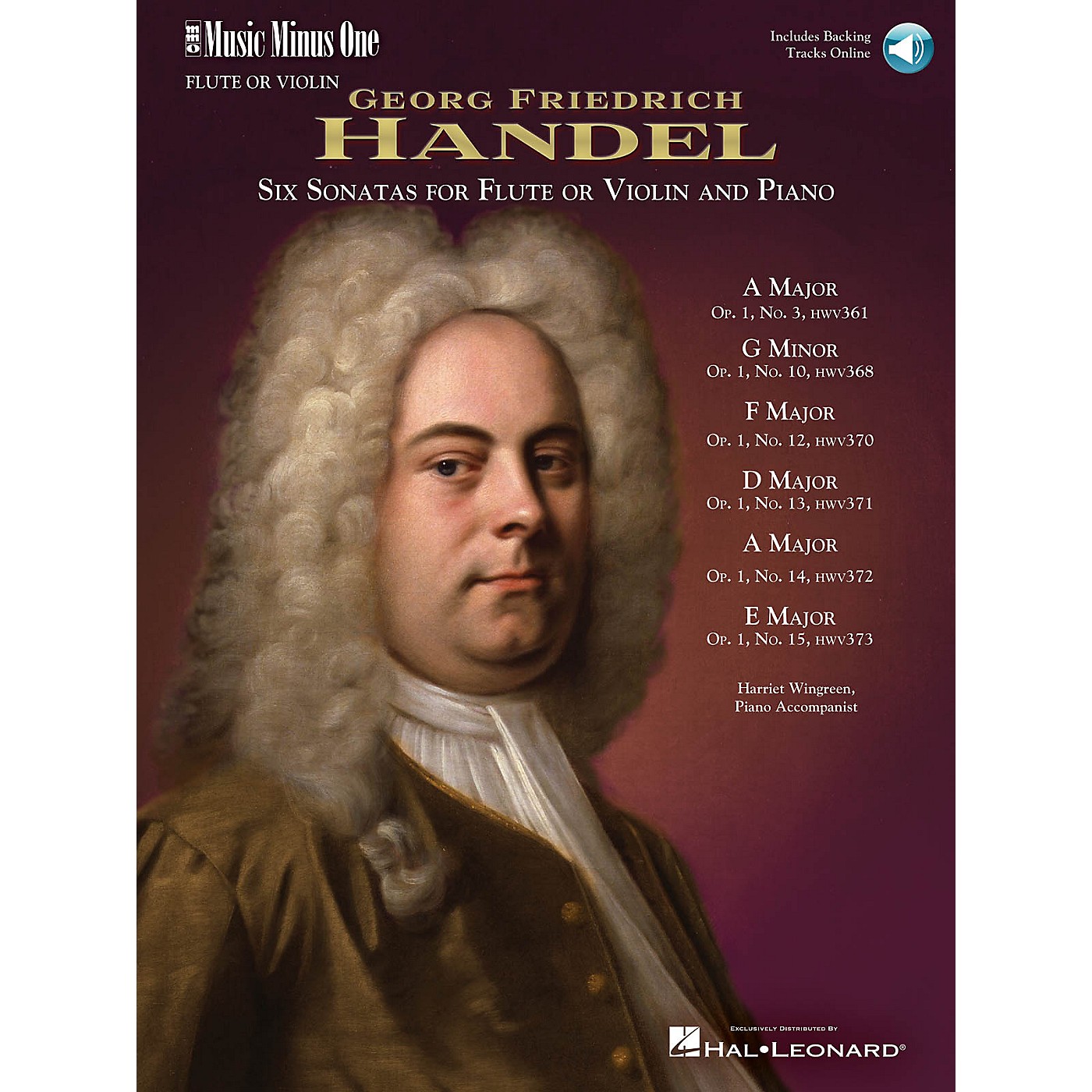 Music Minus One Handel - Six Sonatas for Flute and Piano Music Minus One Series Softcover with CD by Georg F. Handel thumbnail