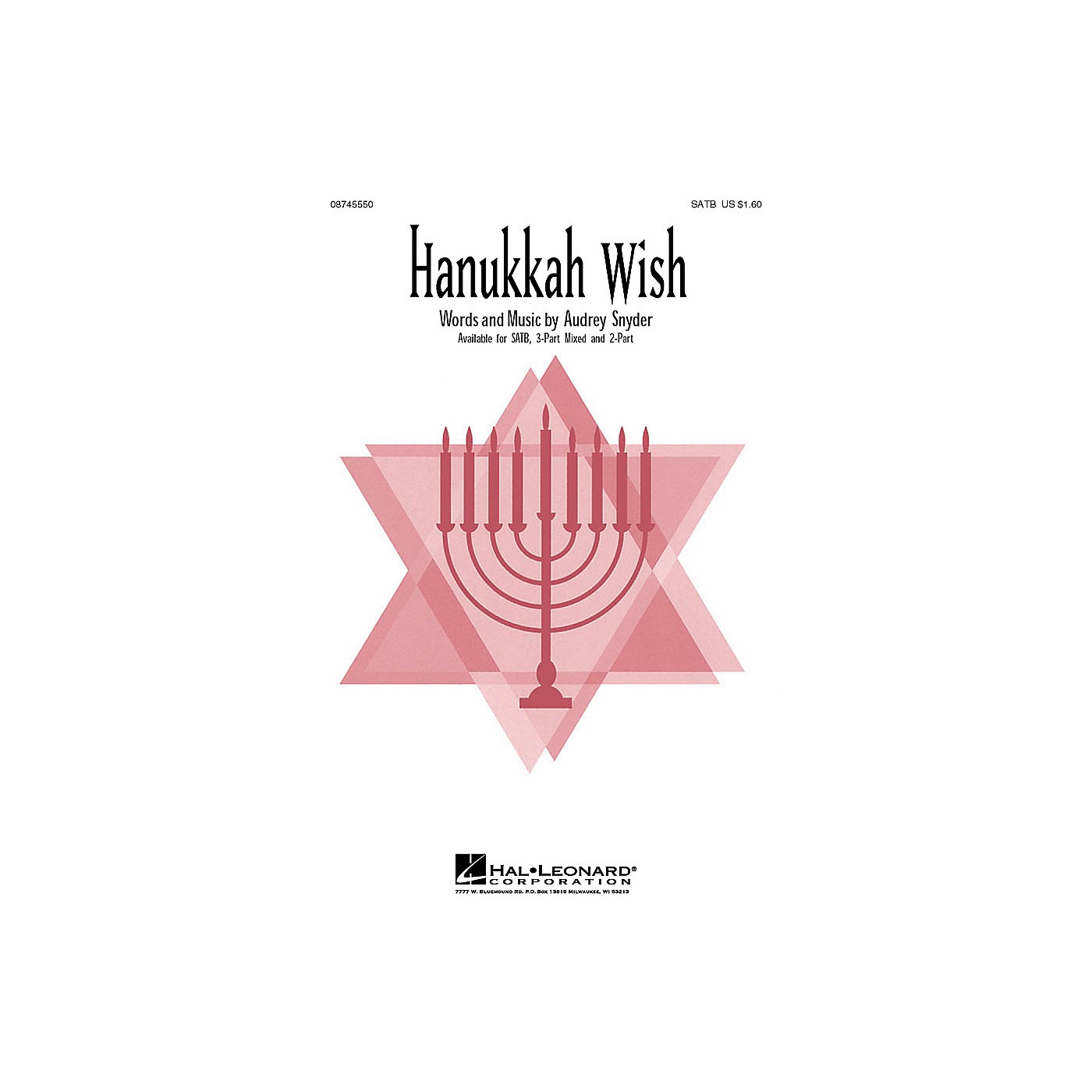 Hal Leonard Hanukkah Wish SATB composed by Audrey Snyder thumbnail