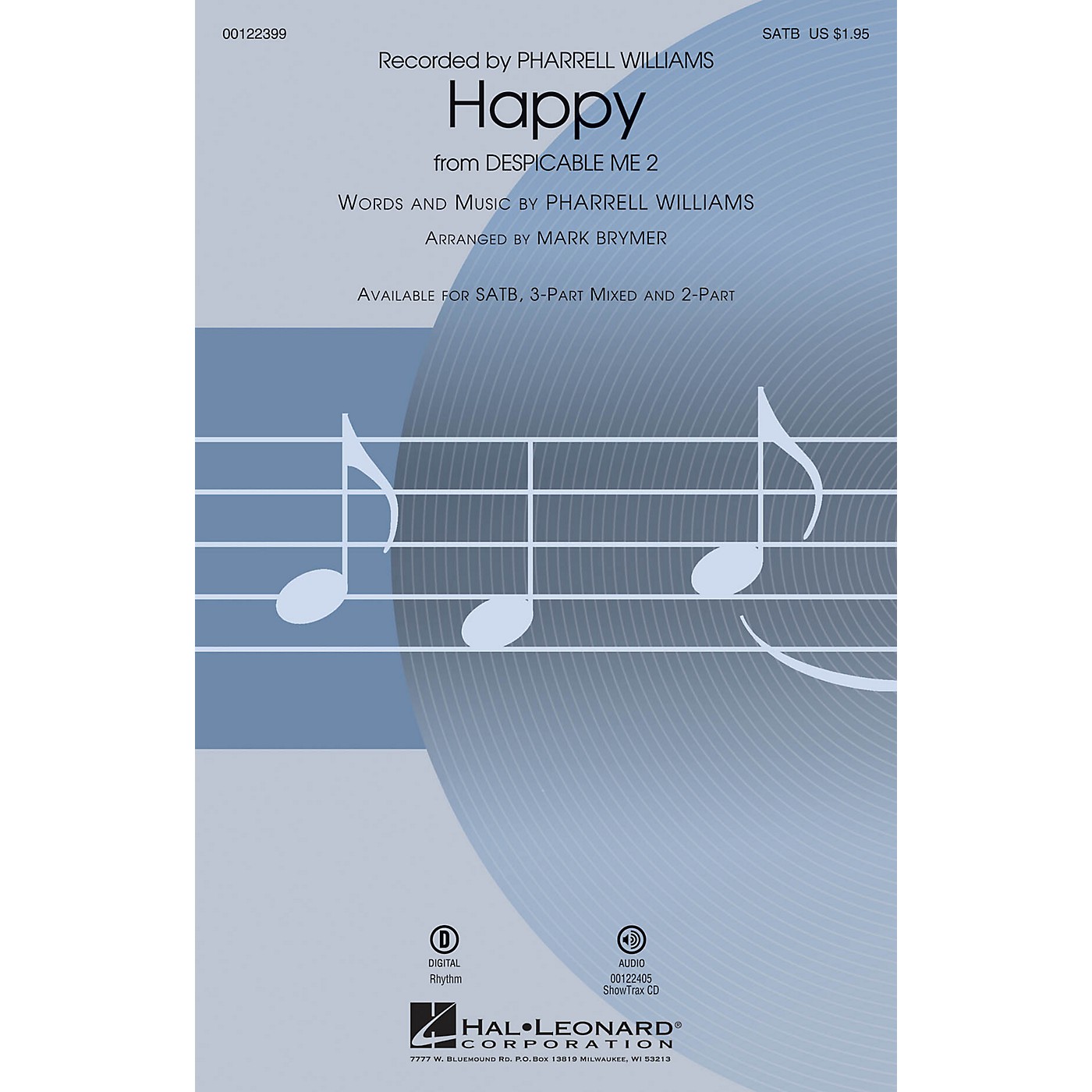 Hal Leonard Happy (from Despicable Me 2) 3-Part Mixed by Pharrell Williams Arranged by Mark Brymer thumbnail