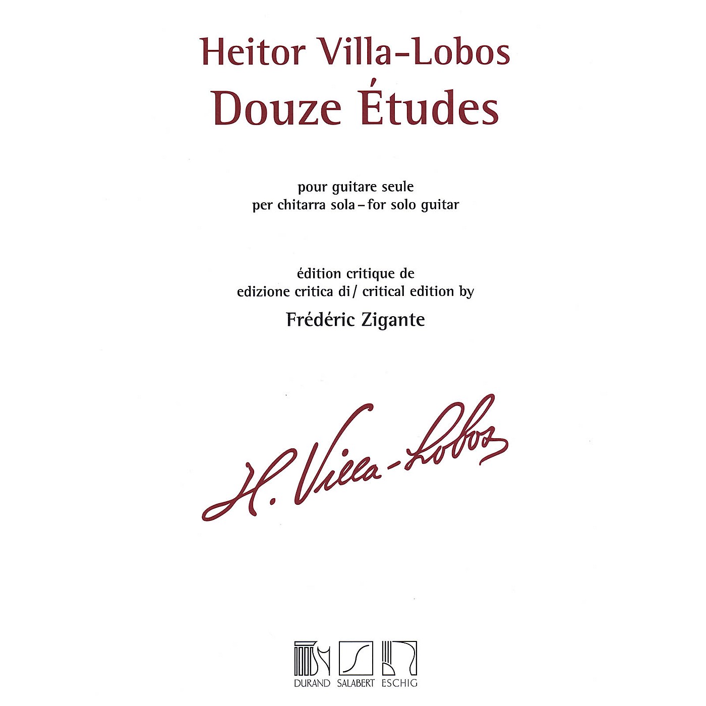 Max Eschig Heitor Villa-Lobos - 12 Études (Solo Guitar) MGB Series thumbnail