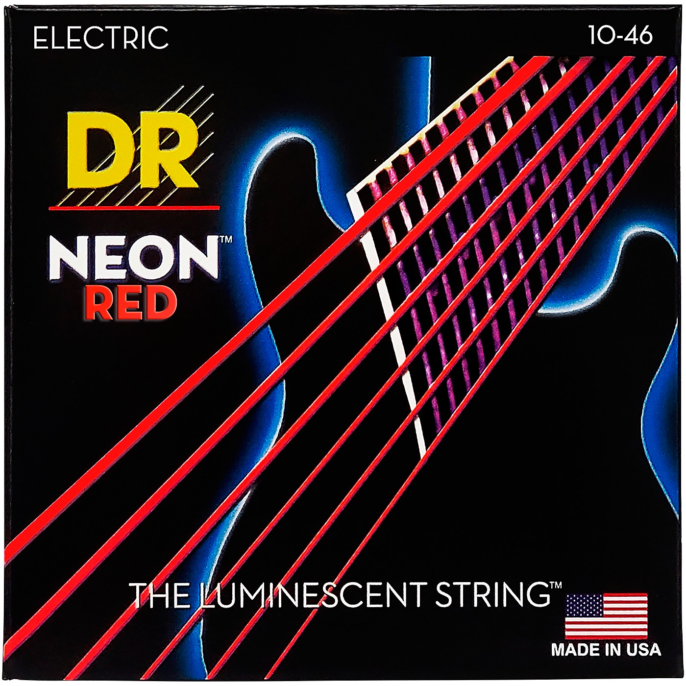 DR Strings Hi-Def NEON Red Coated Medium (10-46) Electric Guitar Strings thumbnail