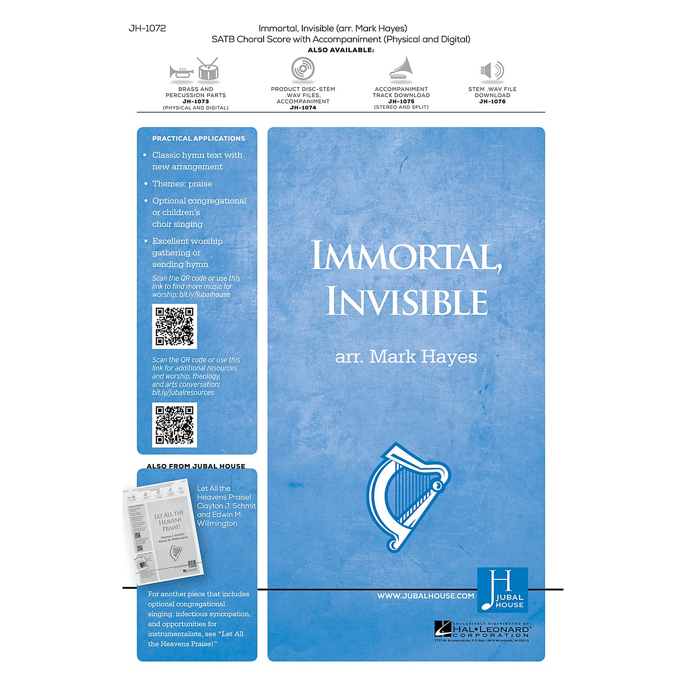 Jubal House Publications Immortal, Invisible, God Only Wise Accompaniment CD Arranged by Mark Hayes thumbnail